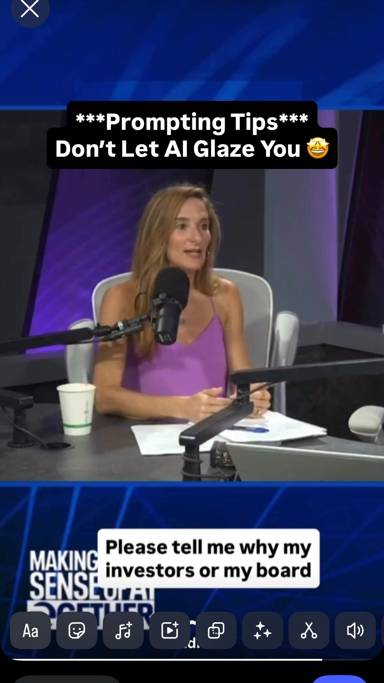 Ask AI to criticize your ideas. Don’t just accept it glazing you and telling you your ideas are fantastic. Push back! Serial entrepreneur Jon Wank shares his experience. Full podcast episode on my YouTube page here: https://youtu.be/eOjWAIqxwpw?si=BhzDSSs3cj-fXgcS @jonwank @ktvu2 @claudinewongktvu #ai #technology #entrepreneur #chatgpt #creator
