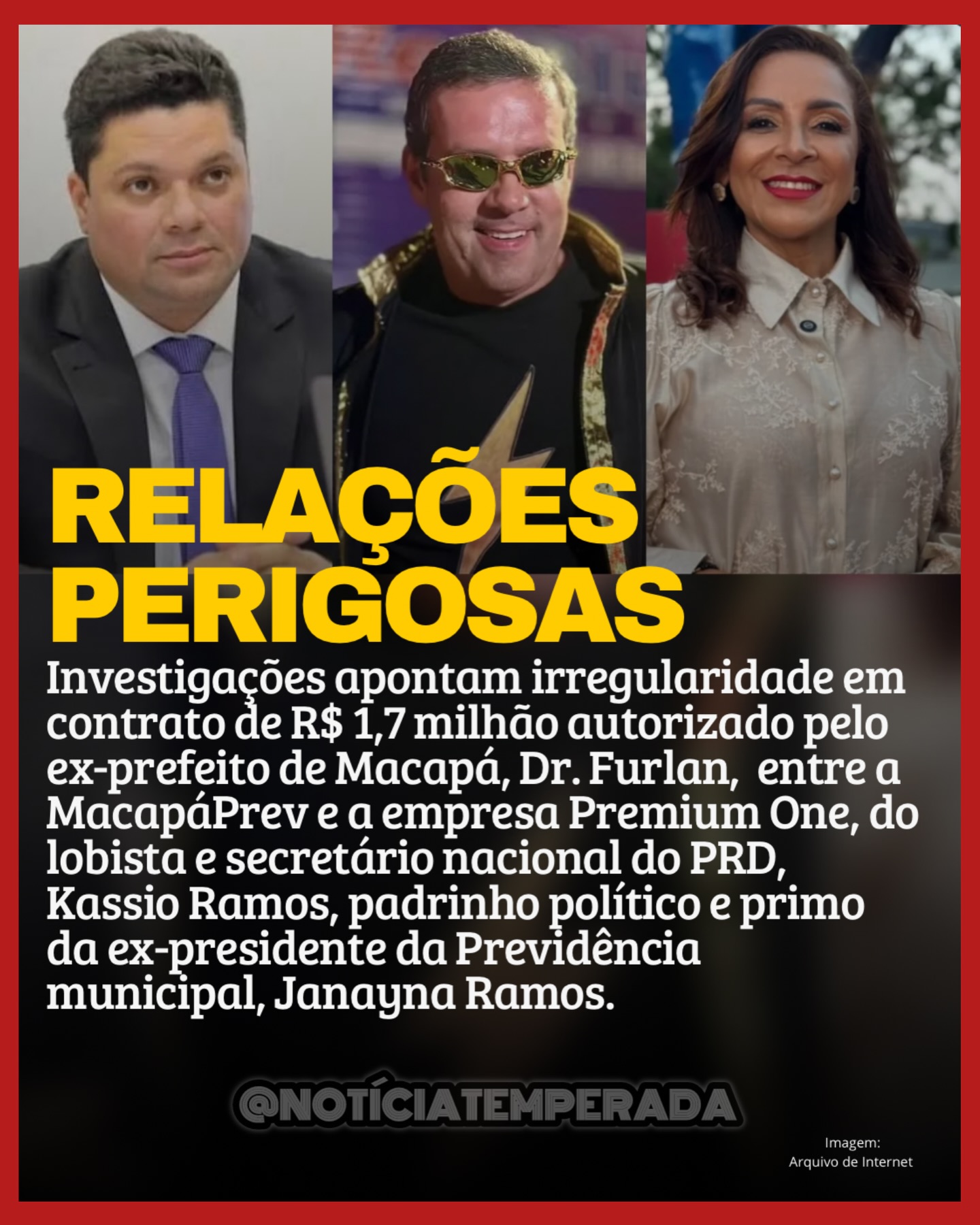 | Macapá/AP - Investigações revelam um contrato suspeito milionário de R$ 1,7 milhão entre a MacapáPrev e a empresa de prestação de serviços, a Premium One Representações Comerciais e Serviços Empresariais Ltda, cujo proprietário é o lobista Kassio Ramos, um dos nomes mais controversos da política no Amapá e em Brasília. O contrato suspeito foi revogado pela gestão interina da Prefeitura de Macapá. @dr.furlan é acusado pelo MPF de liderar uma quadrilha que desviava recursos de emendas parlamentares.
Secretário-geral da Executiva Nacional do Partido da Renovação Democrática (PRD) e aliado de primeira hora do ex-prefeito de Macapá afastado do cargo, Dr. Furlan, Kassio Ramos mantinha um vínculo familiar direto com a cúpula da MacapáPrev. Para cargos dentro do instituto, ele indicou a própria prima, Janayna Ramos, para ser diretora-presidente da instituição, o que levanta suspeitas nas investigações que vêm sendo conduzidas pela Polícia Civil a pedido da Polícia Federal.
Com endereço na Travessa Apinajés, nº 1513, Bairro do Condor, em Belém (PA), a Premium One teve como representante legal na assinatura do contrato 002/2014-MacapaPrev/PMM o próprio empresário. O primeiro contrato com a MacapáPrev foi firmado ainda na gestão de Leivo Rodrigues dos Santos, no valor de aproximadamente R$ 1,4 milhão, em fevereiro de 2024. Pouco tempo depois da assinatura, em abril do mesmo ano, o valor foi “repactuado” para quase R$ 1,7 milhão — um aumento de cerca de R$ 300 mil, justificado como um suposto reajuste.
O contrato previa a contratação de 34 trabalhadores terceirizados para atuar na MacapáPrev. No entanto, conforme apuração, alguns desses funcionários não estariam a serviço do instituto público, mas sim “subordinados diretamente a Kassio Ramos”. A estrutura permitia que a empresa tivesse acesso total e irrestrito às dependências da previdência, incluindo documentos internos e estratégicos.
Há suspeitas de que terceirizados, inclusive, tenham tido acesso antecipado à notificação enviada pela atual gestão do instituto de previdência aos diretores da empresa Premium One, que receberam-no documento antes mesmo de sua entrega oficial.