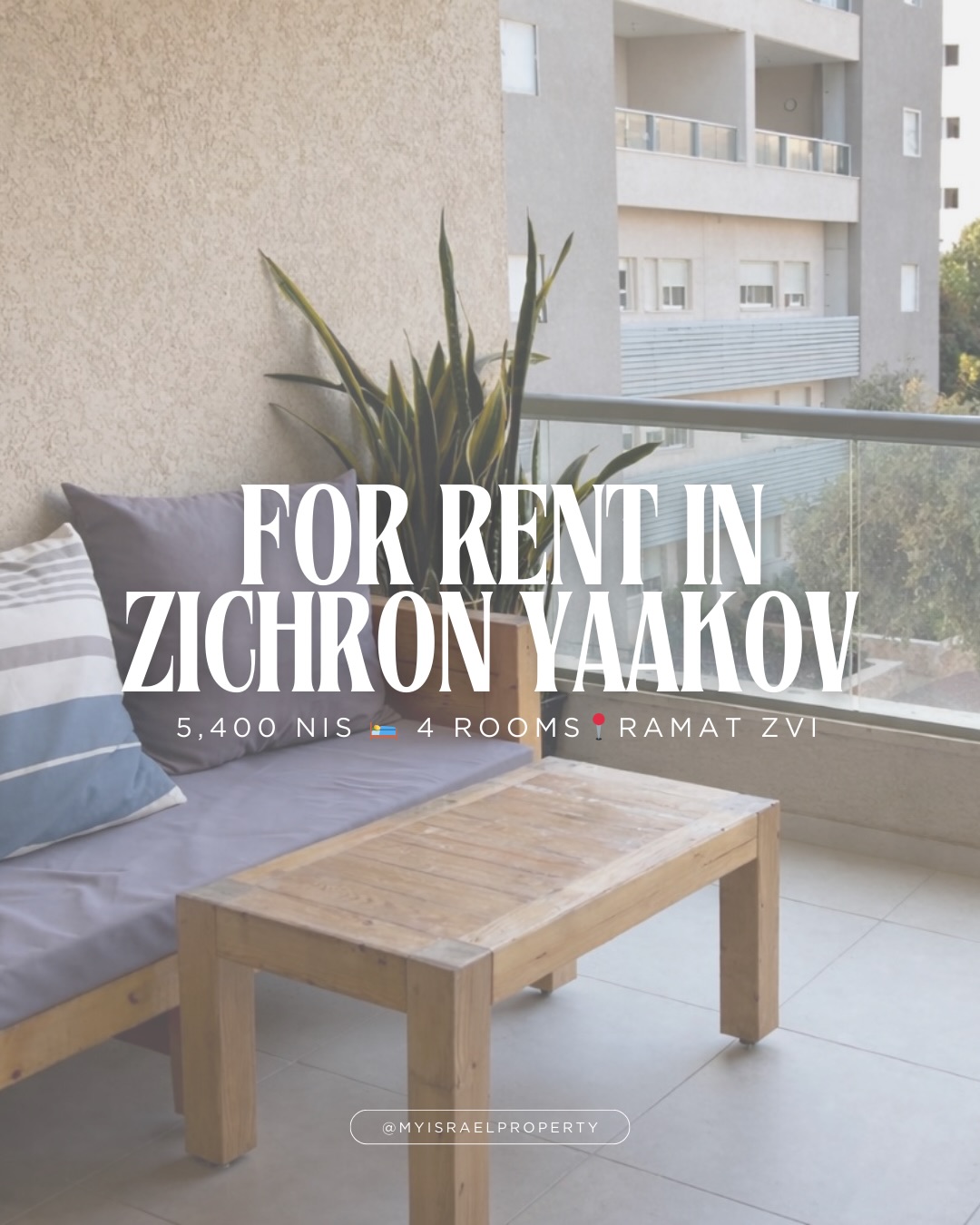 For rent in Zichron Yaakov🌿
Renovated 3-bedroom apartment in Ramat Zvi with a beautiful park view, located on the 2nd floor of a fully updated building (TAMA project).
Bright, clean, and super comfortable with 3 bedrooms including a Mamad, 1 bathroom + separate WC, and a 14 sqm balcony.
90 sqm
Elevator
Storage room (ground floor)
Rent: ₪5,400
Va’ad Bayit: ₪250
Move in: available April 27
DM for more details or to schedule a viewing.
Agent: @anatdabah, license 3212475