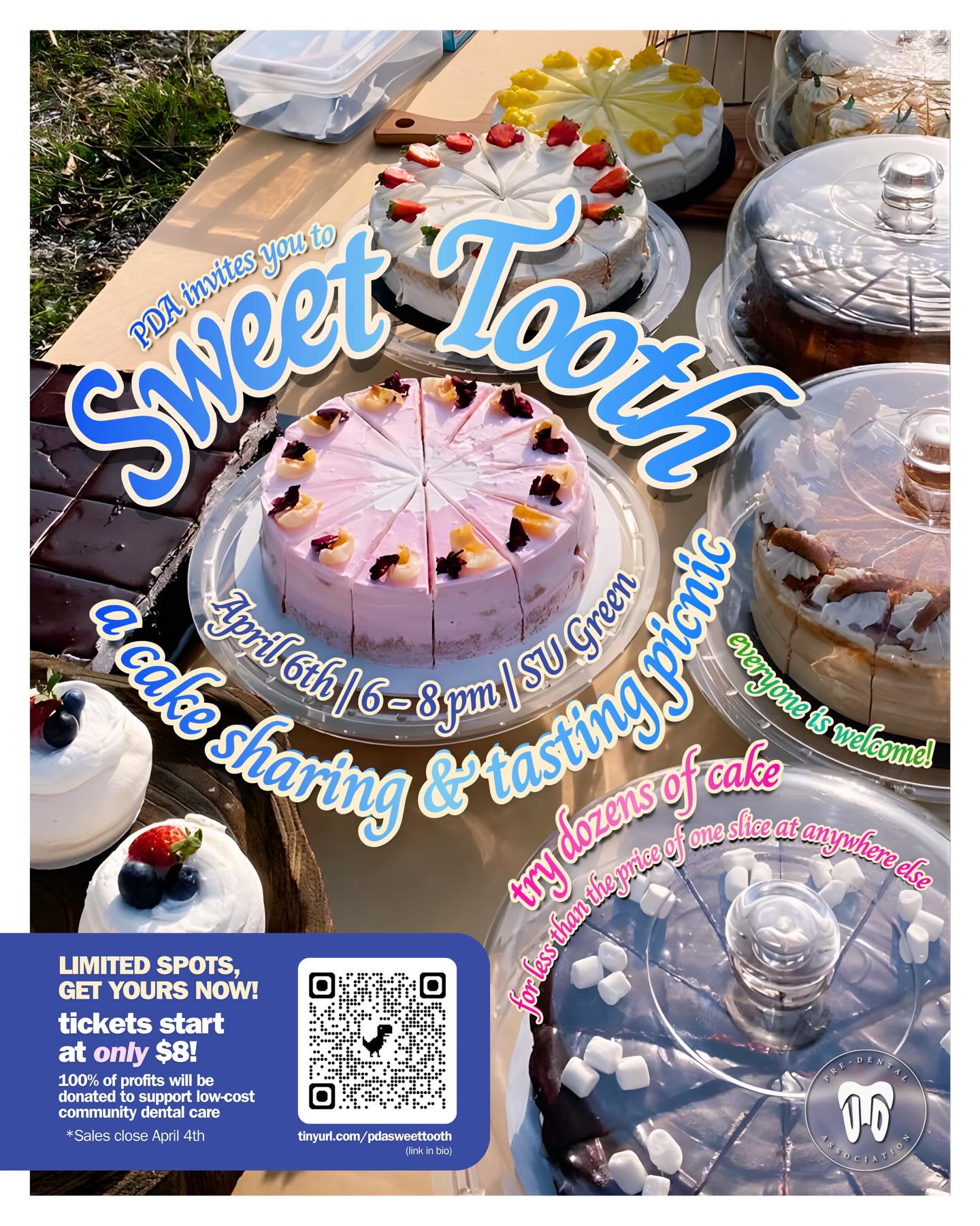 🚨SWEET TOOTH is coming to campus!!!🚨
UTD’s Pre-Dental Association is hosting a cake sharing & tasting community event where you can bring your favorite cake (homemade or store-bought from a local bakery) and try a HUGE variety of other desserts in one night!!!
🎉 This event is OPEN TO EVERYONE — students, friends, roommates, family, and anyone who loves dessert! The more people who come, the more cakes there will be to try 🍰
🤩 And the best part? Tickets start at ONLY $8.
Similar cake events outside of campus can start around $75 per ticket, but here you can try dozens of different cakes for the price of a single slice.
🦷 This event is about more than just dessert. All proceeds go toward supporting low-cost dental care in our local community in collaboration with Texas A&M College of Dentistry in Dallas. 💖
Come for:
✨ trying a ton of different cakes
✨ meeting new people
✨ a fun spring event on campus
✨ supporting a meaningful cause
📅 Monday, April 6
⏰ 6–8 PM
📍 SU Green
🎟 Tickets start at only $8
🔗 tinyurl.com/pdasweettooth (also in bio — VERY limited spots!)
All attendees must have a ticket to enter.
Bring a cake, bring friends, and bring your sweet tooth 🍰🎉