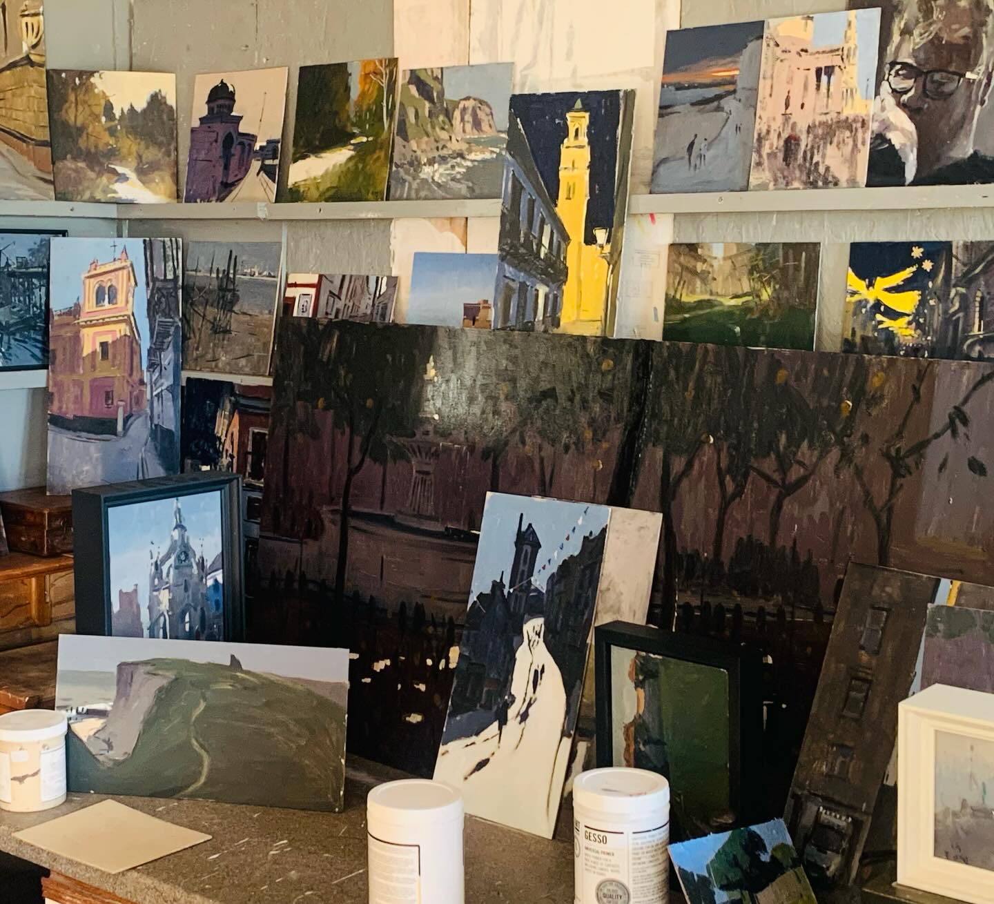 In the studio, getting crowded, must be time for an exhibition!
#studio #artistsstudio #pleinairpainter
