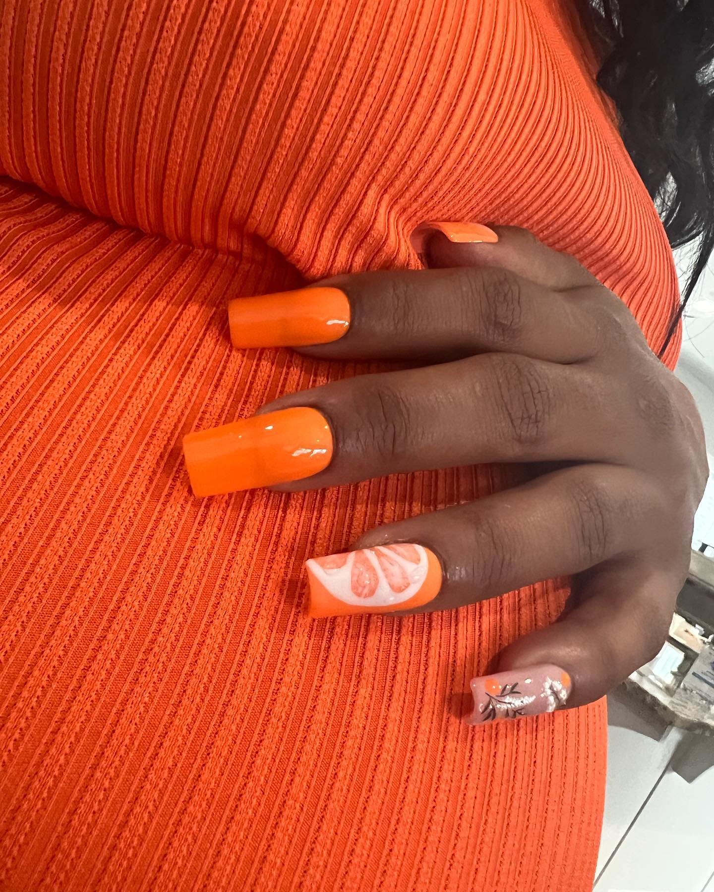 I absolutely love seeing my work on my beautiful customers! They always make what I make look phenomenal. I’m so glad we got to celebrate baby Navy this weekend! 🍊🧡🍊🧡🍊