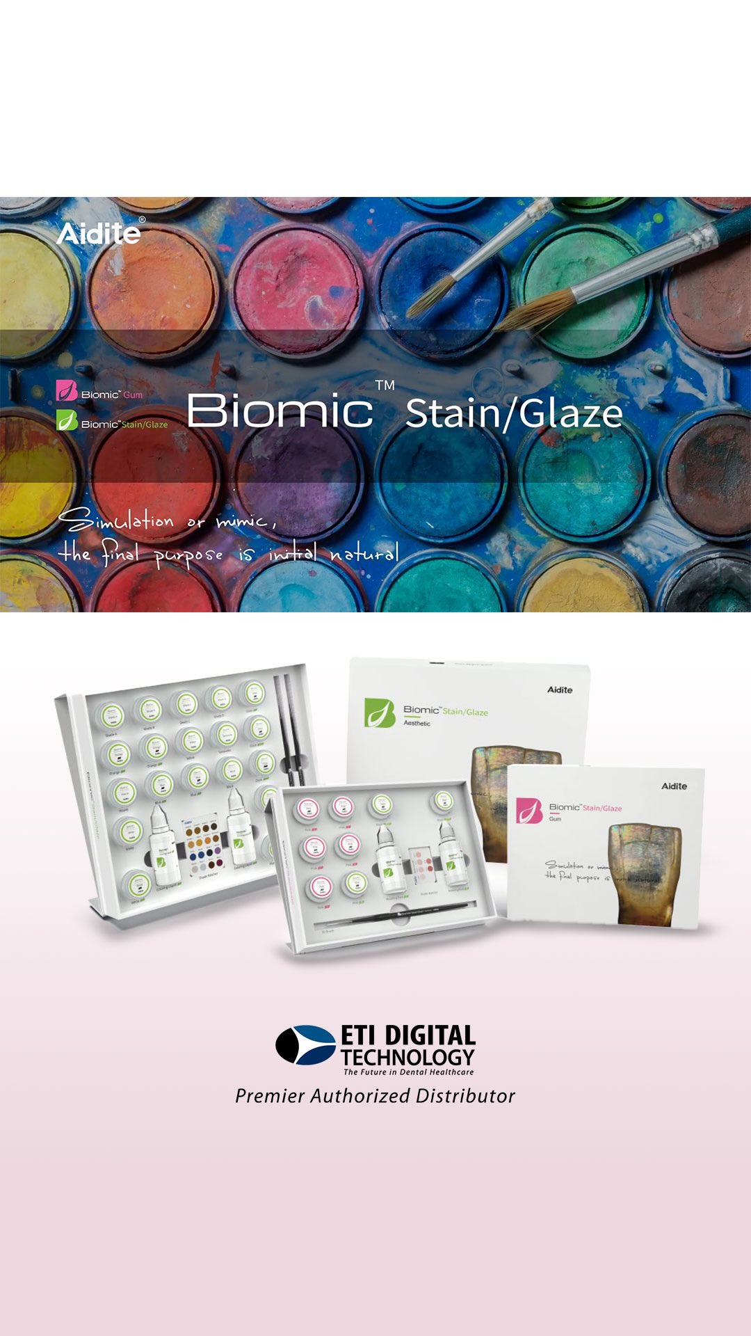 Using our Biomic Stain & Glaze System for your Lithium Disilicate and Zirconia is the perfect solution all of your cases!
.
Biomic stain & glaze flowable ceramics are suitable for all types of ceramic restorations, e.g. zirconia, glass ceramic, feldspathic, porcelain, etc. The coloration pastes of Biomic Stain & Glazes are simple and user friendly. With the recommended schematics from Aidite, technicians can utilize the simple system to achieve ideal aesthetic results. The composition of 2D paste color in Biomic Stain/Glaze completely mimics the colors of natural teeth, the 3D paste combination then creates the aesthetic effects. At the same time, 3D pastes can be used to adjust the tooth surface morphology, and slight contour distinctions.
.
🥰 Contact ETI Digital Technology at 714-238-1490 or sales@etidigitaltechnology.comace your orders today!
.
#AiditeUSA #BiomicSystem #Etidigaltechnology #Zirconia #LithiumDisicilate