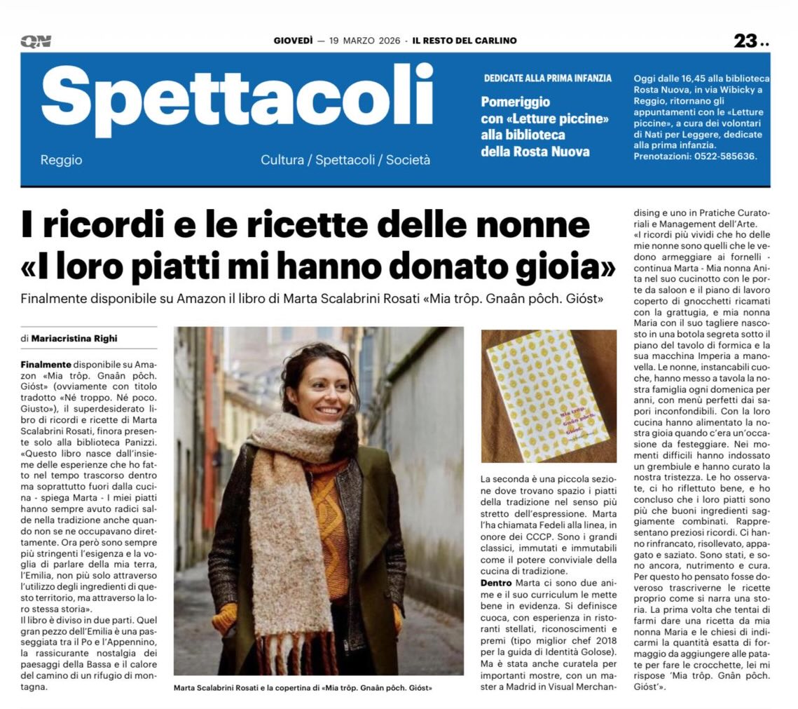 Sul Carlino di oggi, il mio libro raccontato dalle parole di @mariacristinarighi 😍
.
.
#reggioemilia #italianfood #emiliaromagna