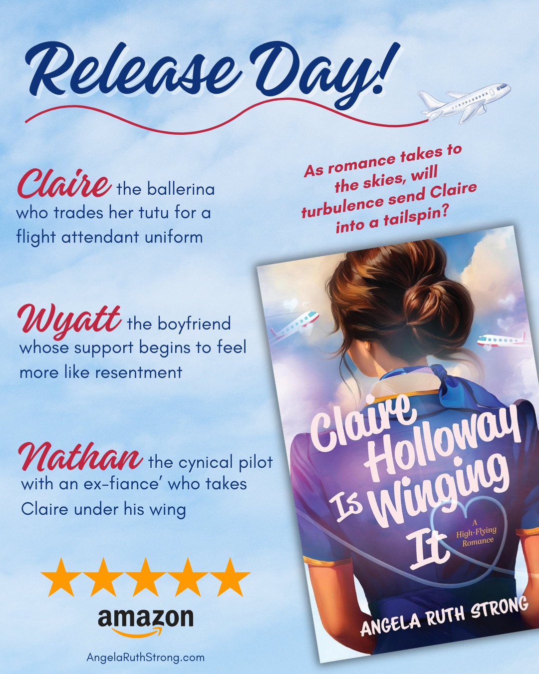 Happy Release Day, @ang_strong!!! Claire Holloway Is Winging It is here! https://mybook.to/y7QFl3
#bookstagram #readerscommunity #bookmail #happybookmail #igreads #clairehollowayiswingingit #angelaruthstrong #idaho #bookstagram #romcom #anovellife #christianfiction #romancenovel