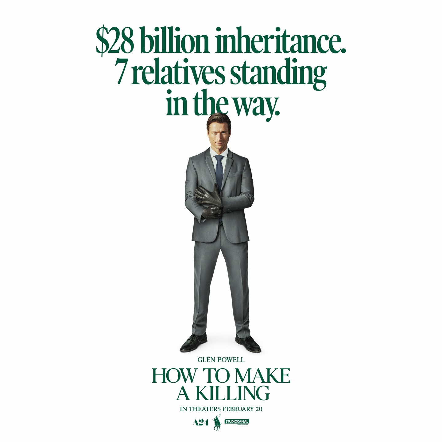 How to Make a Killing (2026)
•
Rating: ★★★★1/2
Swipe to Read Review! —>
•
TL;DR - Dark, twisted, and wildly entertaining — How to Make a Killing is a chaotic crime caper I honestly loved. Glen Powell’s charm elevates it at every turn, making this messy satire way more fun than it has any right to be.
•
Premise: Disowned at birth by his obscenely wealthy family, a blue-collar will stop at nothing to reclaim his inheritance, no matter how many relatives stand in his way.
•
Studiocanal
Written & Directed by John Patton Ford
Cast: Glen Powell, Margaret Qualley, Jessica Henwick, Bill Camp, Zach Woods, Topher Grace, Ed Harris
Runtime: 1hr 45min
Rating: 14A
Comedy, Drama, Thriller
•
IMDb Rating: 6.7/10
Rotten Tomatoes Score: 43%
RT Audience Score: 76%
Metacritic Score: 51
Letterboxd: 3.2/5
•
Fun Fact: Ford’s screenplay appeared on the 2014 Black List, the annual survey highlighting Hollywood’s most admired unproduced scripts.
•
#film #movie #howtomakeakilling #glenpowell #margaretqualley