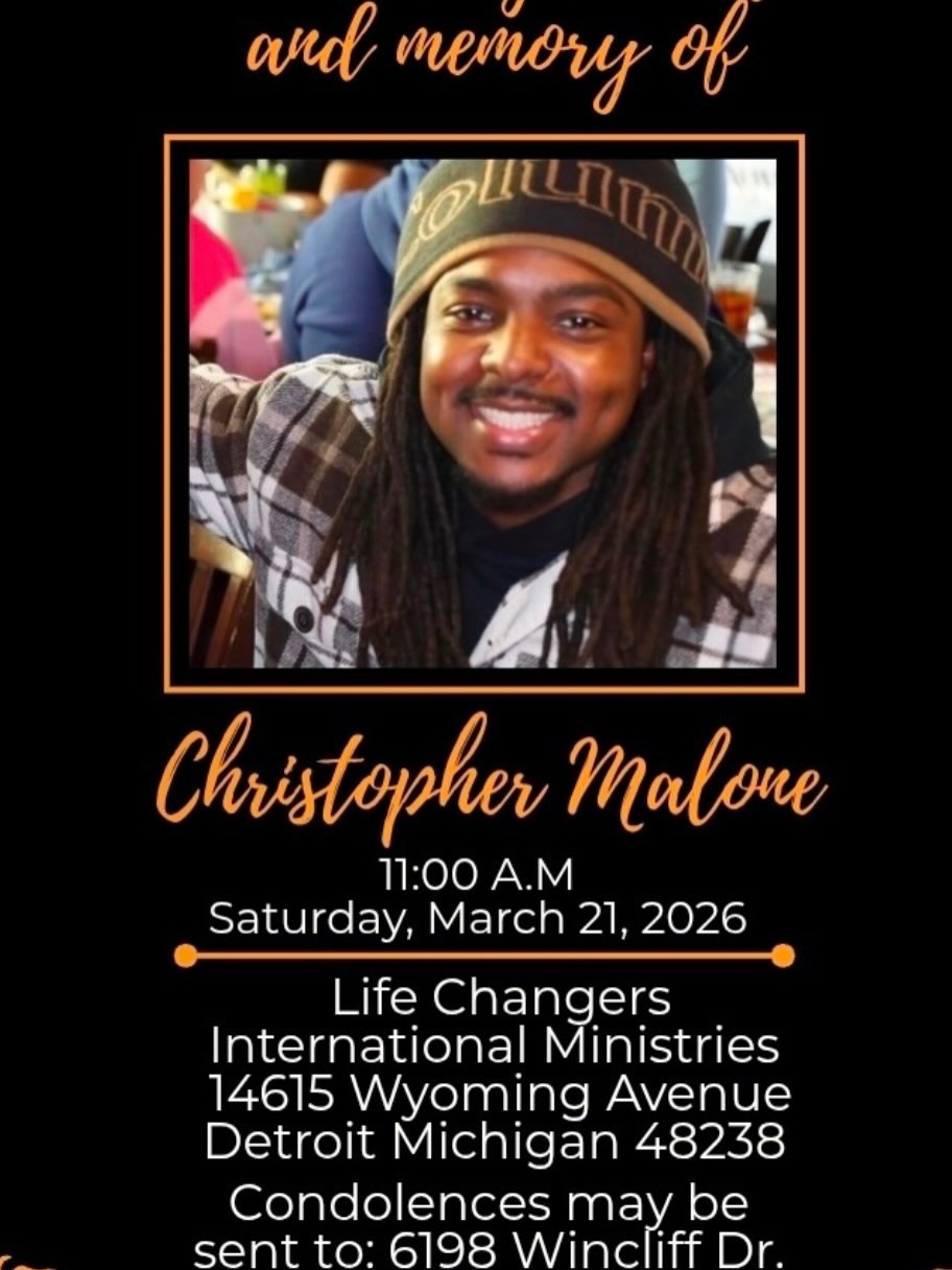 Thank you Detroit Possible Community and Friends for allowing me to grieve these past couple of weeks in my own way… and take a pause these past few days to celebrate the life of my baby cousin who was killed in a car accident. He was 23 years old; an upstanding young man and it just seemed to me he was too young and this was so unfair and honestly really hard for me to wrap my mind around. I am here to share that no matter how great or challenging your life may be… there is some news that you can get that CAN shake you to your core. But, the truth is to be absent from the body is to be present with the Lord. And, I am here to declare the Lord He sits upon the throne and He is still in control! #ForeverInOurHearts
#christophermalone