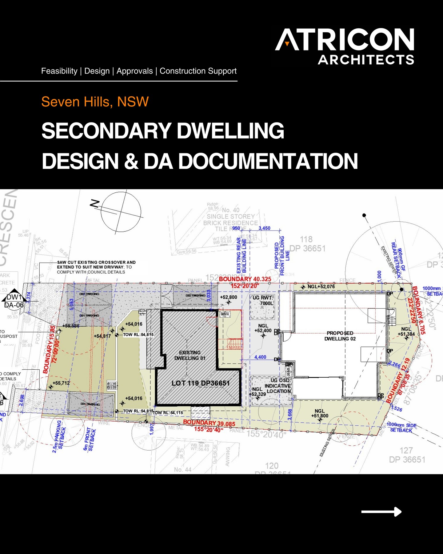 Seven Hills, NSW.
Secondary Dwelling Design & DA Documentation.