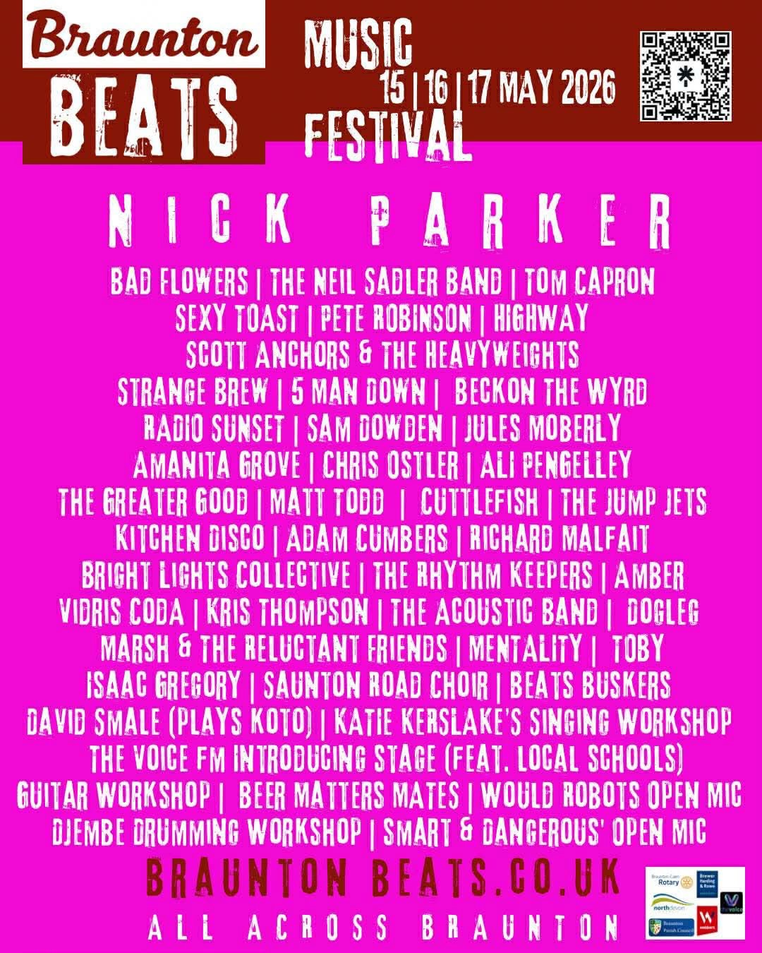 Helen Cooper came up with a bonkers idea to hold a music festival all over Braunton….and it’s happening! 🥳
@brauntonbeats 15-17th May
It’s a stacked lineup with something for everyone, all over the village - but for it to work we need ya’ll out supporting (even if it’s just catching one gig or workshop)
Tom Capron and I will be housing it up at the village hall with Rob Wheeler on the Friday 15th. @oliveortwist_braunton are mixing cocktails & bringing their ace soundsystem for us to use. 🔊@blackbeamcinema are adding lights and we’re working on a few other surprises to make this an epic night.
Tickets available now from @brauntonbeats (give ‘em a follow too x)
All proceeds are going into make next years event bigger and better 🚀
✌️