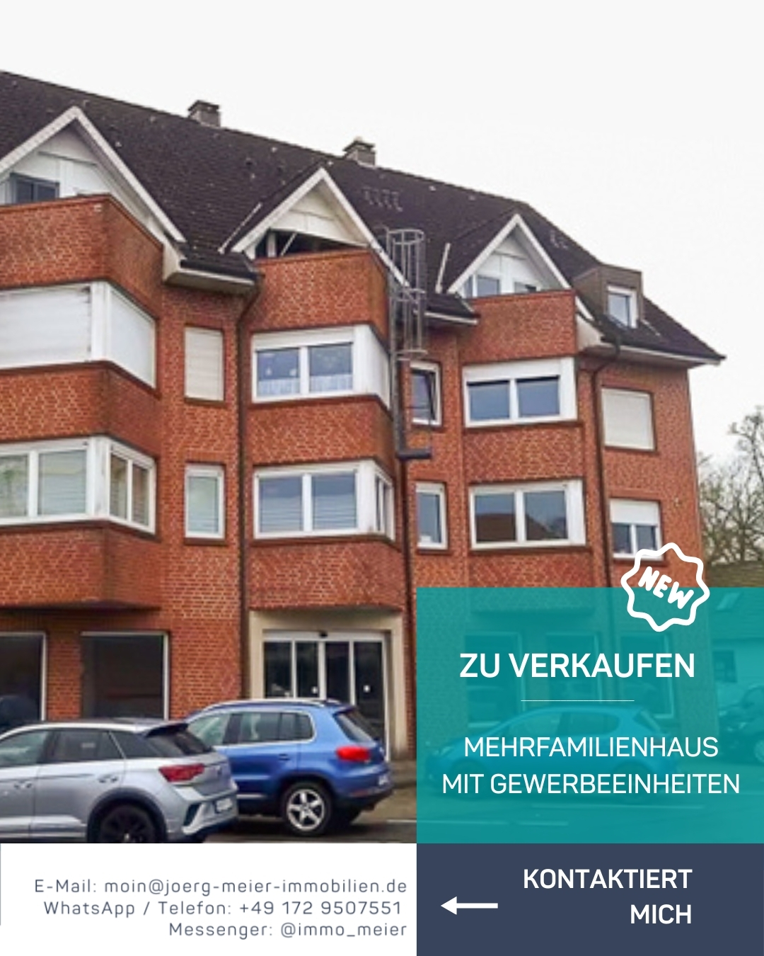 🏢 Wohn- und Geschäftshaus in zentraler Lage von Neuenhaus
📊 Eckdaten:
• Grundstück ca. 1.452 m²
• Voll unterkellert
• Mehrere Wohnungen + Gewerbeeinheiten
• Jahreskaltmiete ca. 70.000 €
✨ Aufteilung:
• Ladenlokal im Erdgeschoss ca. 225 m²
• Zahnarztpraxis im 1. OG (etabliert)
• Mehrere Wohnungen im 2. OG und Dachgeschoss zwischen ca. 41 m² und 84 m²
📍 Lage:
Mitten in Neuenhaus an der Hauptstraße.
Gute Sichtbarkeit für Gewerbe und kurze Wege für Mieter.
Infrastruktur, Einkaufsmöglichkeiten und Versorgung direkt in der Nähe.
💼 Für Kapitalanleger:
• Solide Mietstruktur
• Attraktive Einnahmen
• Gute Vermietbarkeit
• Potenzial zur weiteren Entwicklung
🧾 Käuferprovision: 4,76 % inkl. MwSt.