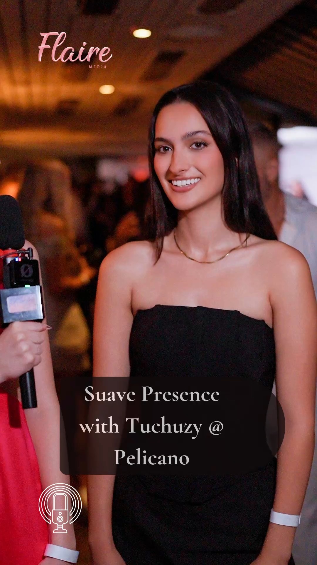 ✨ Harmony from Flaire chats with Ongeline, bringing effortless charm and a truly suave presence. Describing her style as chic, elegant, and classy, she embodies timeless fashion with a modern edge. A moment of refined style and confidence captured on camera. 💫 @flairezine @ongelineoborn @harmony__gracee @tuchuzystore @pelicanosydney @garywholmes_ @vivek.dasgupta