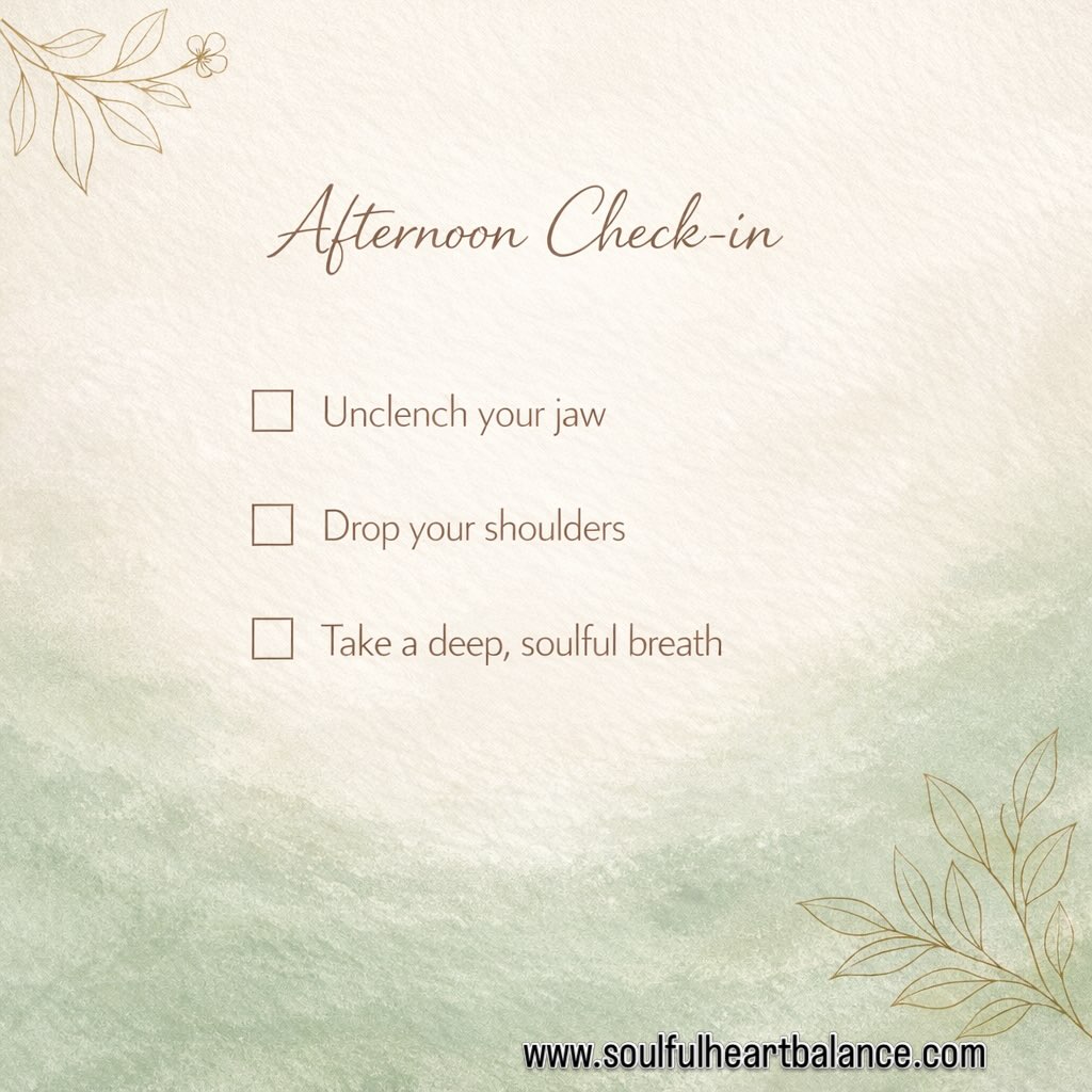 Afternoon Check-in:
Unclench your jaw.
Drop your shoulders.
Take a deep, soulful breath.
You’ve handled so much this week already. You are capable, you are growing, and you deserve your own love. 🌊💫
Save this for whenever you need a 30-second reset. 📌
#SoulfulHeartBalance #ThursdayVibes #MindfulLiving #WellnessJourney #HeartCentered