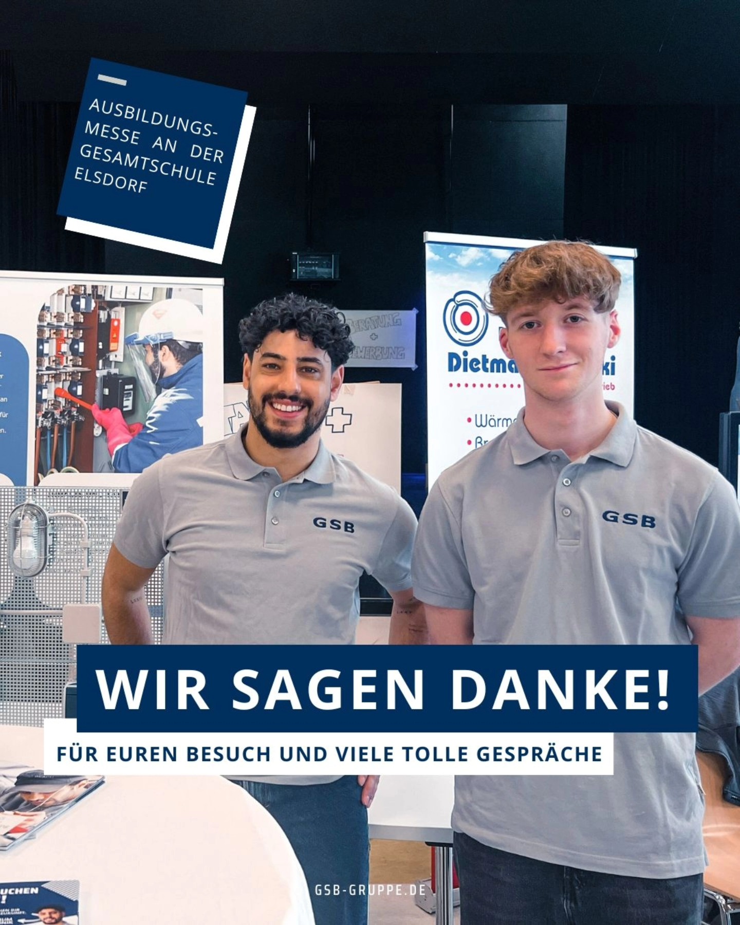 Ein kleiner Rückblick auf die Ausbildungsmesse an der Gesamtschule Elsdorf! Wir haben spannende Gespräche geführt und viele zukünftige Talente kennengelernt. Danke nochmals an alle, die vorbeigeschaut haben! 🚀
Du bist auch an einer Ausbildung oder einem dualen Studium in der Elektrotechnik bei uns interessiert? Schau auf unserer Webseite gsb-gruppe.de vorbei und bewirb dich! ⚡
#Karriere #ZukunftGestalten #Energieneugedacht #gsbgruppe #ausbildungmesse #ausbildung #elektrotechnik #dualesstudium