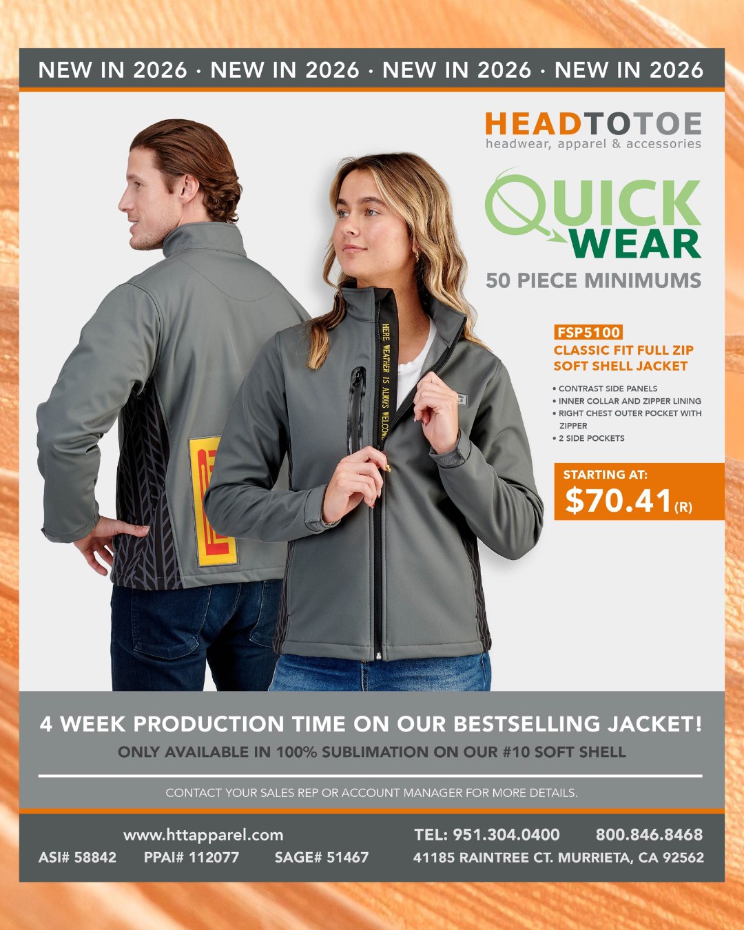 Meet the FSP5100. Classic fit, pro‑grade comfort and built to move with you.
With pricing starting at $70.41(R) and 4‑week production, it’s the jacket your team will wear on repeat.
View more at: https://www.httapparel.com/fsp5100
#Workwear #HTTApparel #CorporateApparel #QuickWear #TeamUniforms