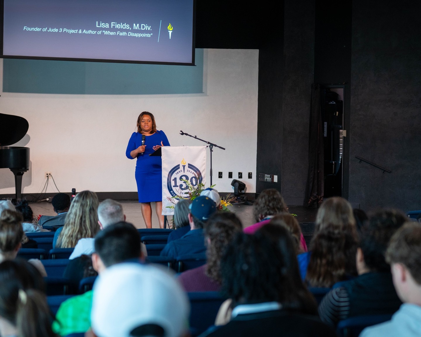 We were incredibly grateful to welcome back Lisa Fields to campus this week for our Spring 2026 continuation of the Becoming Beloved Community series of events!
As an author, film producer, and founder of the @jude3project , @lisavfields brought her voice and passion for Christian apologetics back to Bushnell after previously joining us for our first Becoming Beloved Community event in fall 2023 on racial reconciliation.
Through several sessions, Lisa shared her insight into how to rebuild a fractured community through the lens of her upcoming book When Heroes Fall, addressing how to navigate situations in which trusted leaders fall. She also offered an encouraging charge to our students to pray for wisdom and rely on God as they prepare for their callings.
We are very grateful for Lisa’s time with us on campus and for the insight and encouragement she shared as we continue to pursue a beloved community.