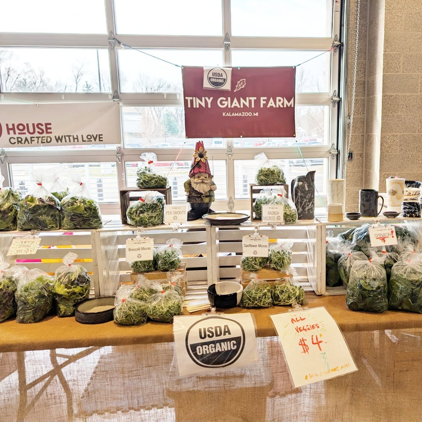 Happy Spring! It's market day, #Kalamazoo! Stop on by the @kalamazoofarmersmarket for some early spring greens and beautiful pottery!