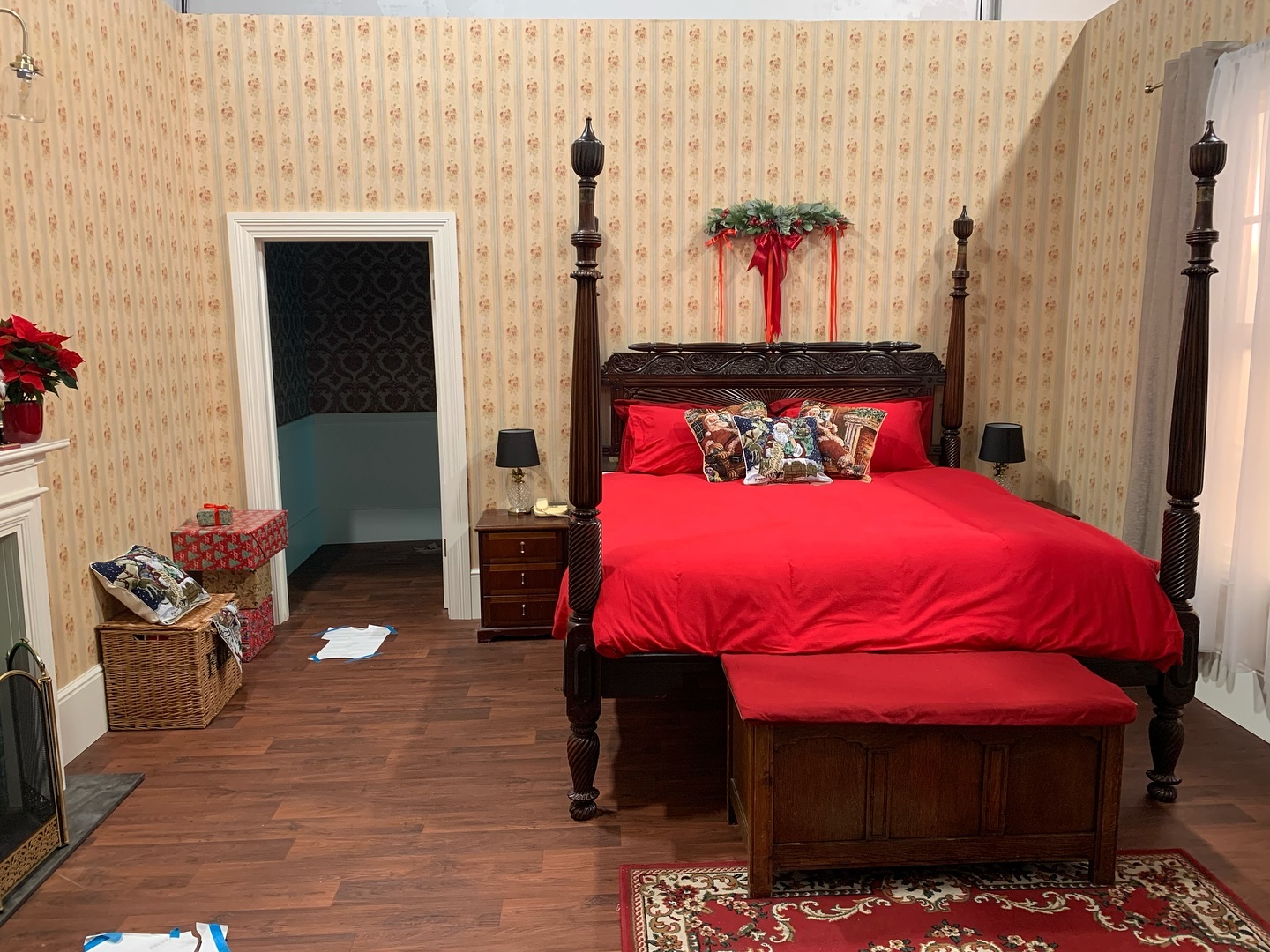 Home Alone, Bedroom
I designed and led the construction of this massive build for a Disney+ immersive event back in November. We only had 2 days to install and dress the sets, so built everything fully in the workshop as to ‘just’ reassemble it onsite. The doorway at the back led through a corridor taking you into the hallway set.
Absolutely my favourite job of the year, but was incredibly stressful.
Could not have done it without the fantastic crew at @cloudandhorse, especially @jimshepyeah @thingsthatimmaking @millieashdown @pierseason @raddyhd @jackbassett.set and of course co-conspirator @__bethharris