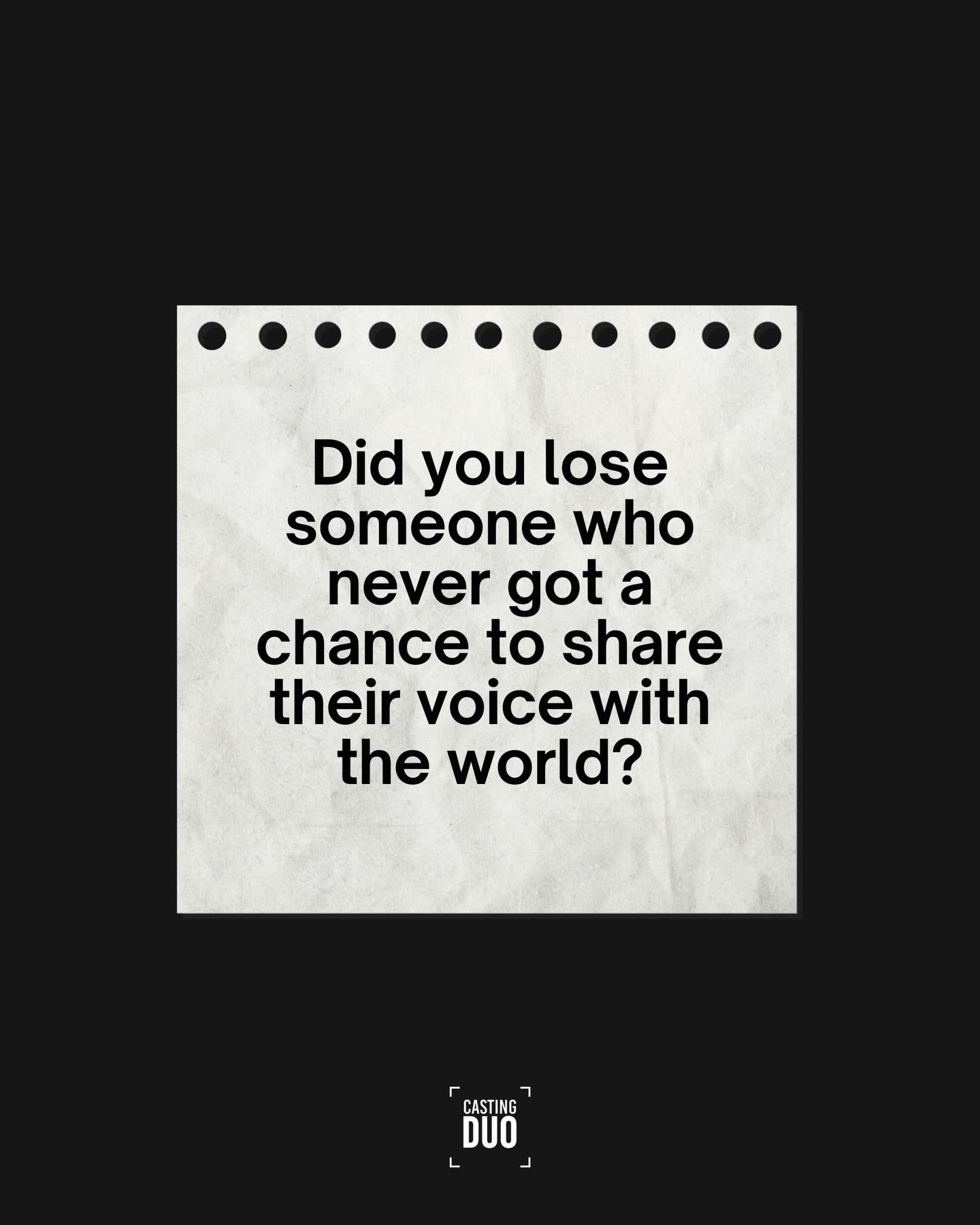 Did you lose someone who loved to sing? Someone whose voice deserved to be heard?
We’re looking for families who want to honor them through music.
Nominate them at RememberTheirVoice.CastingCrane.com
#castingcall #nowcasting #musicshow #realitytv #remembertheirvoice