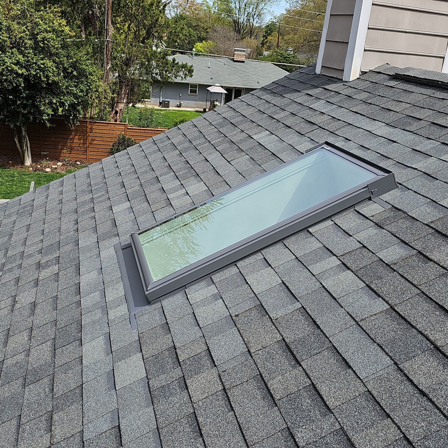 Skylight replacement, out with the old in with the new Velux M08 Skylights.