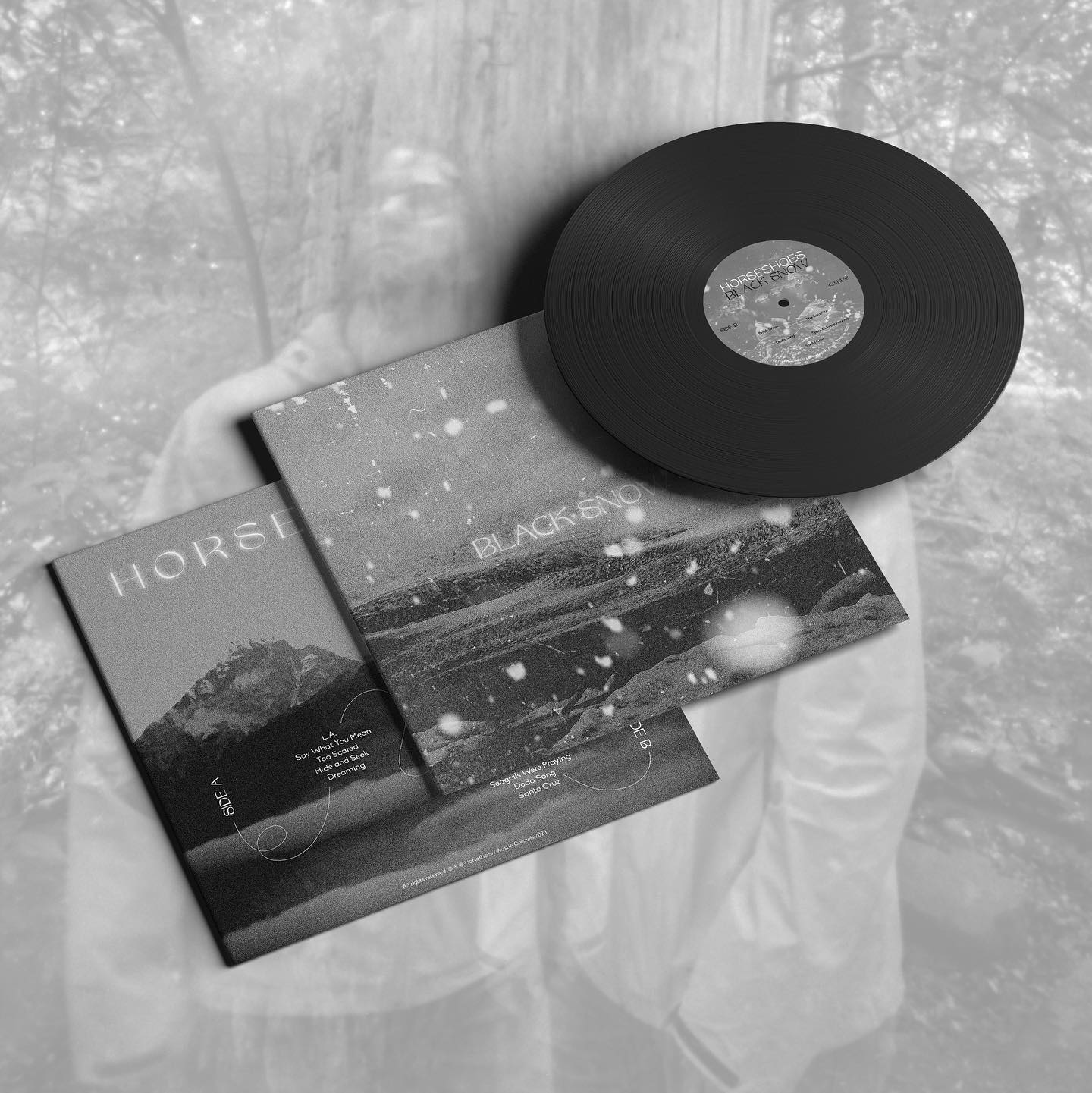 Very excited to announce that @horseshoesguy ‘s second full-length album “Black Snow” will be released on vinyl! This is an album about transitions, endings, and embracing the new. It’s got an indie-rock and americana upbeat vibe that somehow also feels post-apocalyptic.
The awesomely dysphoric visuals of the vinyl (and all the singles) were created by @offtrailstudios. The vibe was abstract black and white landscapes. I wanted it to not really be clear what you were looking at so you can draw your own conclusions, and Rachele really nailed it. The insert photography is by @nbres, a local photographer in DC who’s ghostly analog style I absolutely love and thought would be a perfect fit.
The album will be released on October 20th, 2023, but it looks fairly likely I will have the vinyls before then. So if you pre-order the vinyl now on my website (link bio), I will send you a copy ASAP.
#singersongwriter #emocountry #indiemusic #acoustic #vinyl #packagedesign #gottagrooverecords #newalbum #americana