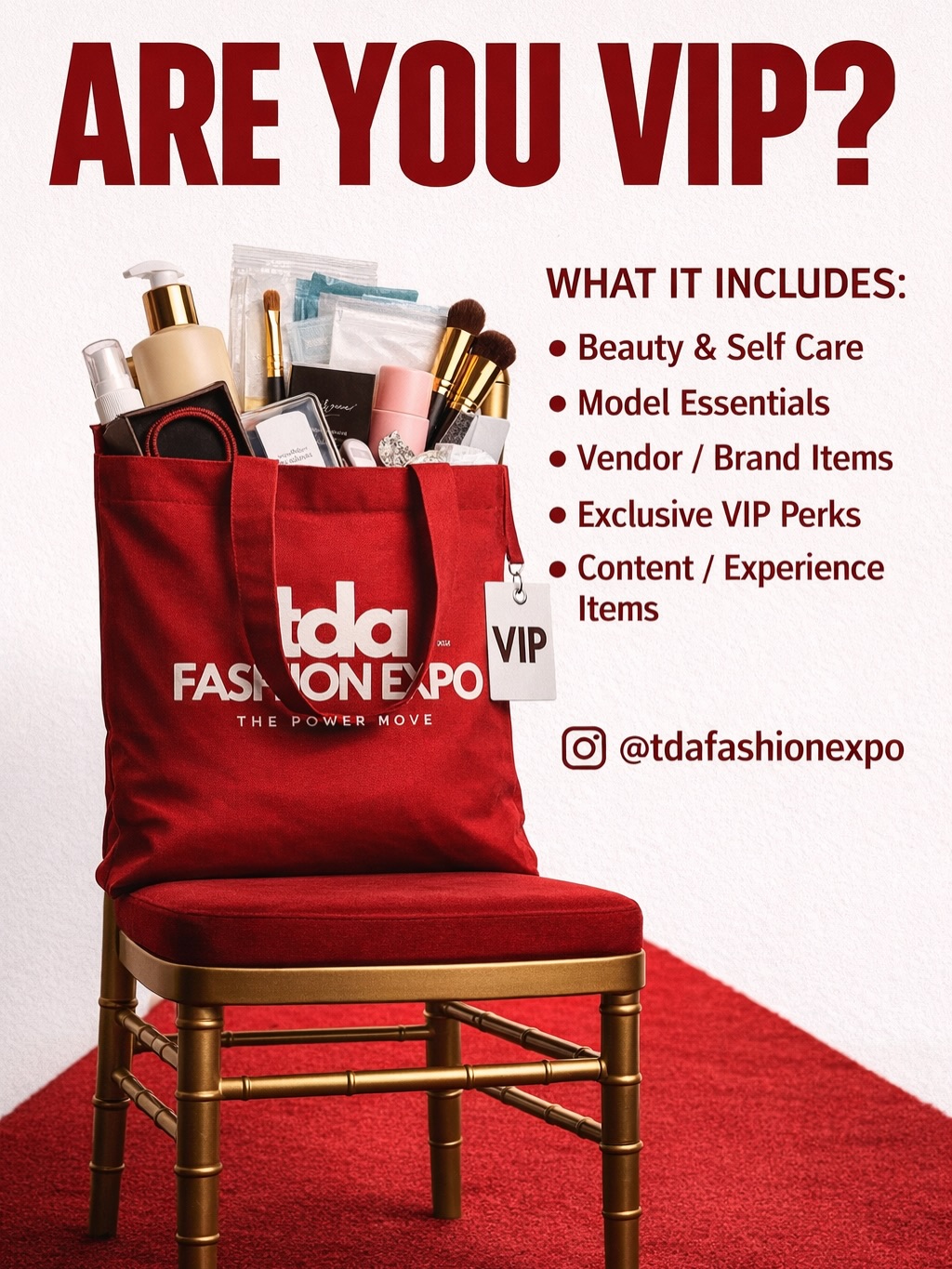 ✨ ARE YOU VIP? ✨
This isn’t just a seat… it’s an experience.
Our TDA Fashion Expo VIP Bag is curated to give you more than just a show — it’s a full luxury moment from the moment you walk in.
Think:
💄 Beauty & Self Care
🎯 Model Essentials
🛍️ Vendor + Brand Exclusives
✨ VIP Perks you can’t get anywhere else
📸 Content + Experience moments you’ll never forget
If you know, you know… and if you don’t — this is your sign.
🎟️ VIP won’t last long.
Secure your experience NOW.
#TDAFashionExpo #AreYouVIP #VIPExperience #FashionExpo #RaleighEvents LuxuryExperience FashionShowReady ThePowerMove