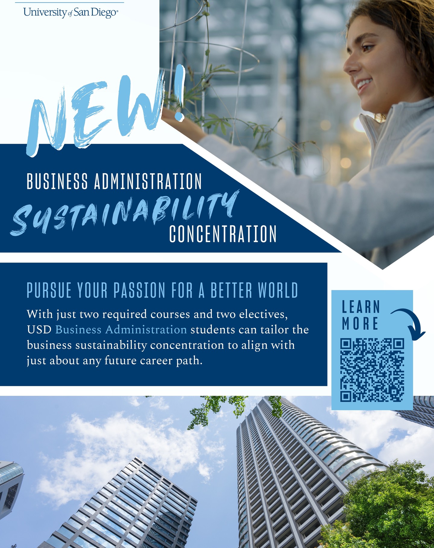 Are you looking for a class that focuses on sustainability? Take a course in the sustainability business concentration during the Spring and Summer 2024 courses. And learn more on how to better the world!
