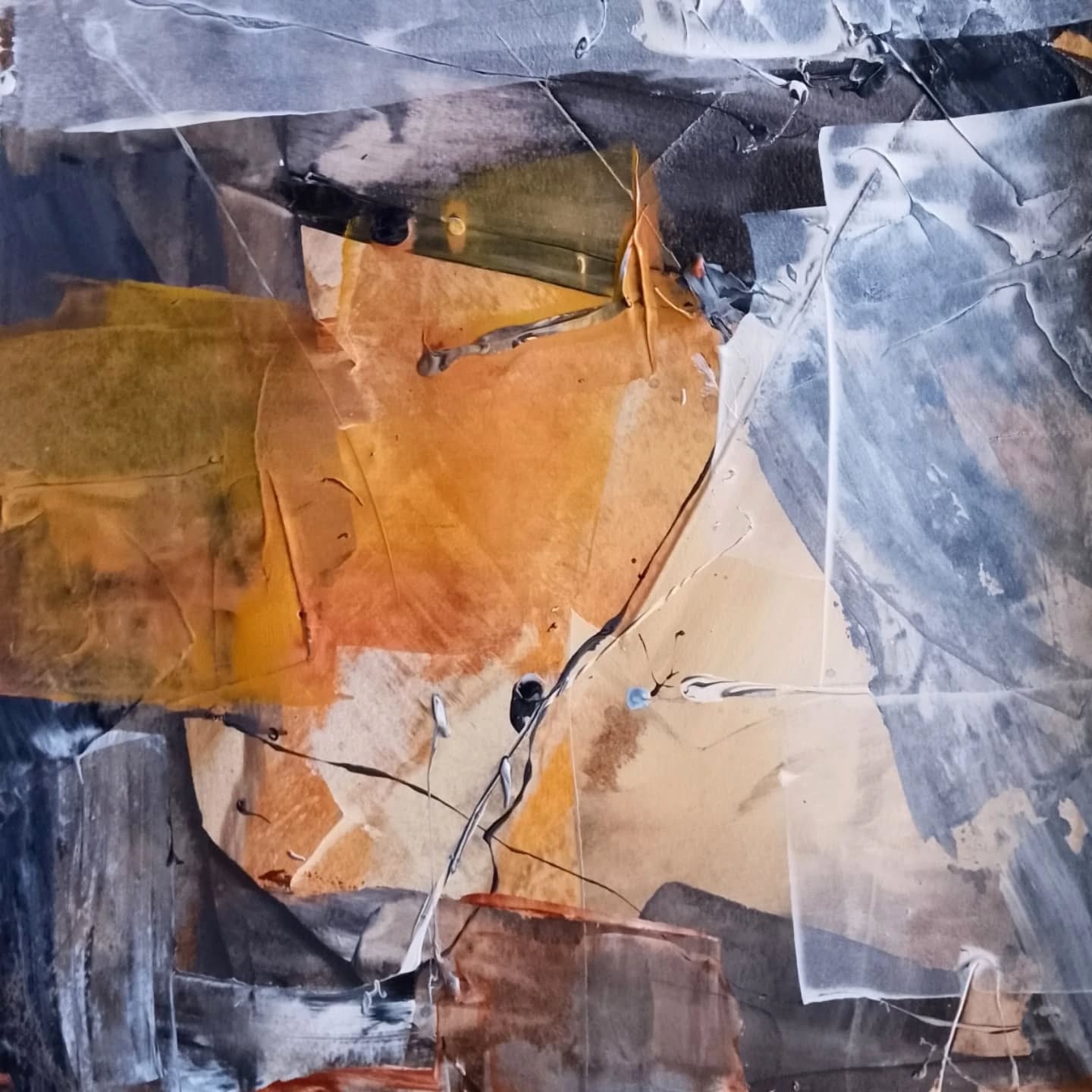 Back in the studio, feels like it's been a while. Layering up some collage paper but it feels like a theme is emerging.... Going deep underground.... Just as well I love caving!
#diggingin #goingdeeper #miningforgold #acrylic #acrylicpainting #abstractart #abstractpainting #abstract #welshartists #cariadywlad