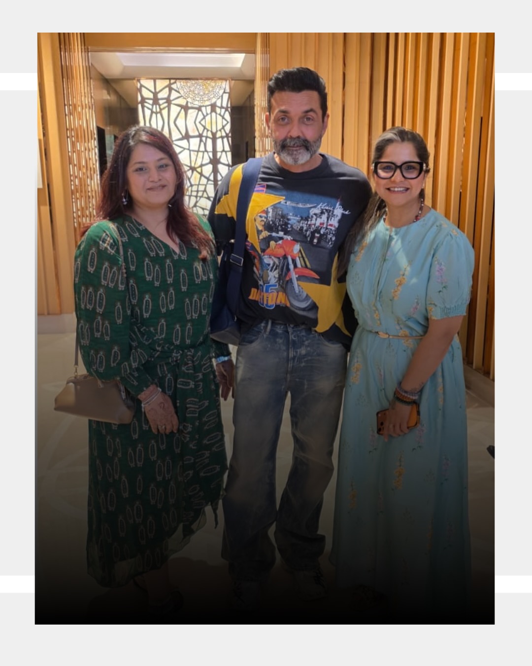 What a candid moment I had today ✨
Loved meeting Bobby Deol — such an honest, humble, and genuinely warm person. A true heartthrob with a charming personality ❤️
Had two beautiful takeaways from his words:
Be ready — opportunity will knock one day, and you should be prepared to grab it well.
Nothing is failure or falling. It’s all part of what shapes us, prepares us, and guides us through our journey in life.
Feeling inspired and grateful 💫