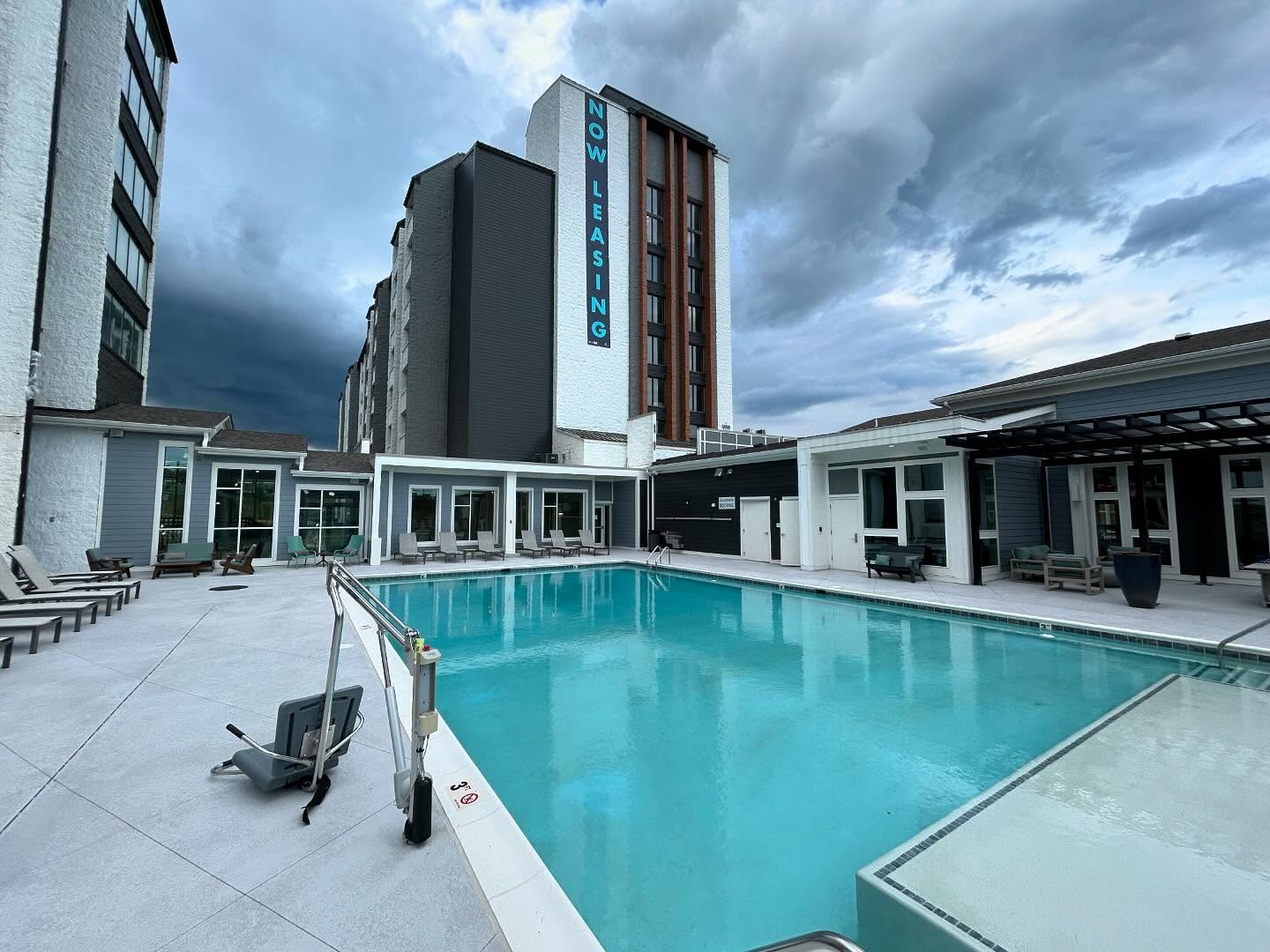 After to before sequence of a creative #adaptivereuse development in Roanoke. From an under utilized conference hotel to a refreshing apartment development packed with amenities. Construction and Development by Blu Ladder Construction. Architecture Design by Finley Design. Civil Engineering by Balzer & Associates. Structural engineering by Stewart Engineering. PME by Lighthouse Engineering. Furniture Selections and more by Define Design #multifamily #outdoorliving