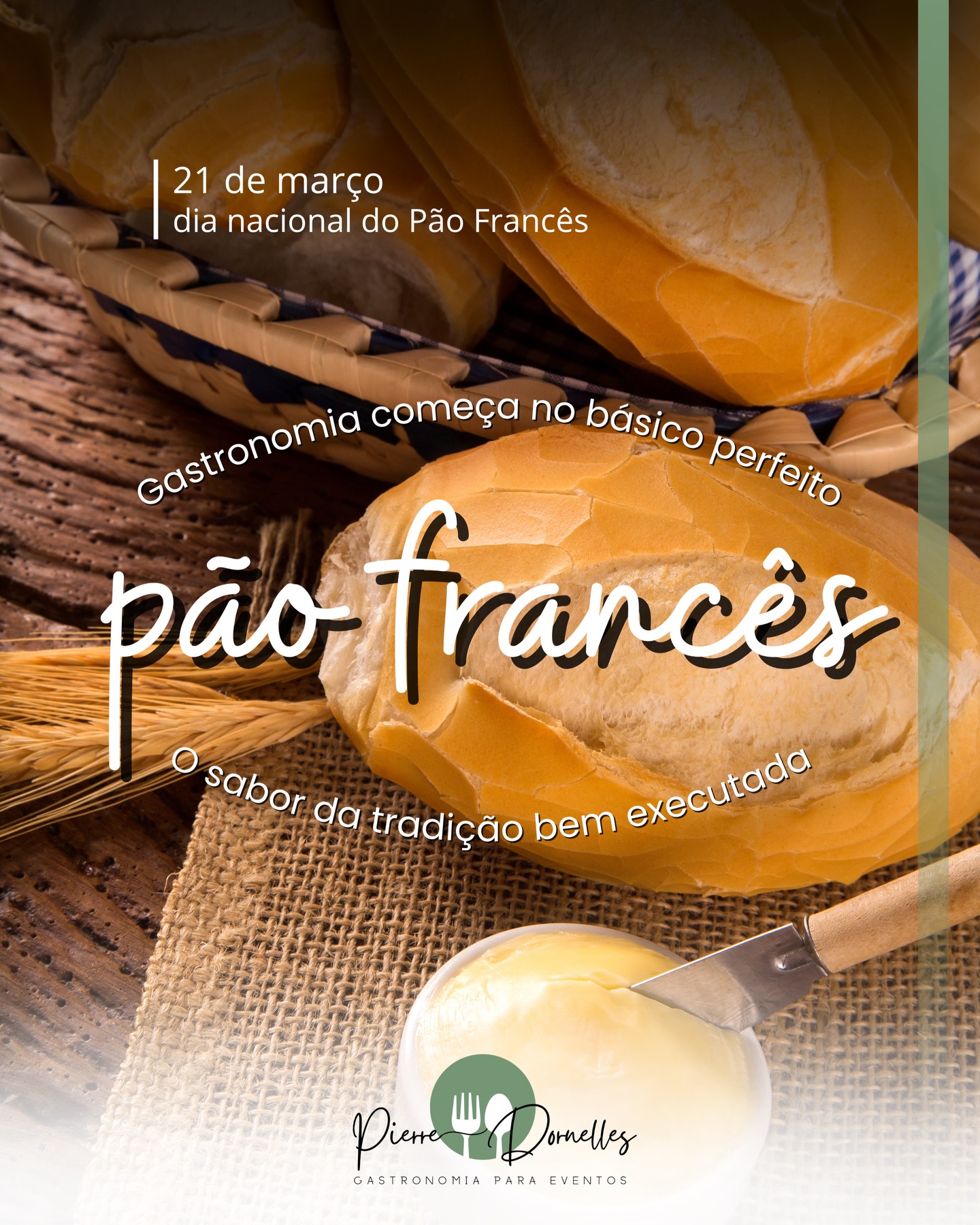 Um ícone da nossa gastronomia! 🇧🇷🥖
Originário da França, o pão francês chegou ao Brasil no início do século XX e, desde então, se tornou uma verdadeira paixão nacional. Sua crosta dourada e seu miolo macio são perfeitos para qualquer momento do dia, seja no café da manhã, no lanche ou acompanhando uma refeição.
Além de ser um alimento básico e acessível, o pão francês desempenha um papel importante em nossa cultura alimentar, simbolizando tradição, sabor e conforto. Ele é presença garantida nas mesas de milhões de brasileiros, unindo gerações e oferecendo aquele gostinho de “casa” a cada mordida.
Vivencie essa experiência!
📞 (41) 99877-4105 | WhatsApp
🌐 www.pierredornelles.com.br
.
.
.
.
.
.
.
.
.
.
.
.
.
#gastronomiaparaeventos #eventosemcuritiba #buffetparacasamento #gastronomiaemcuritiba #fingerfood