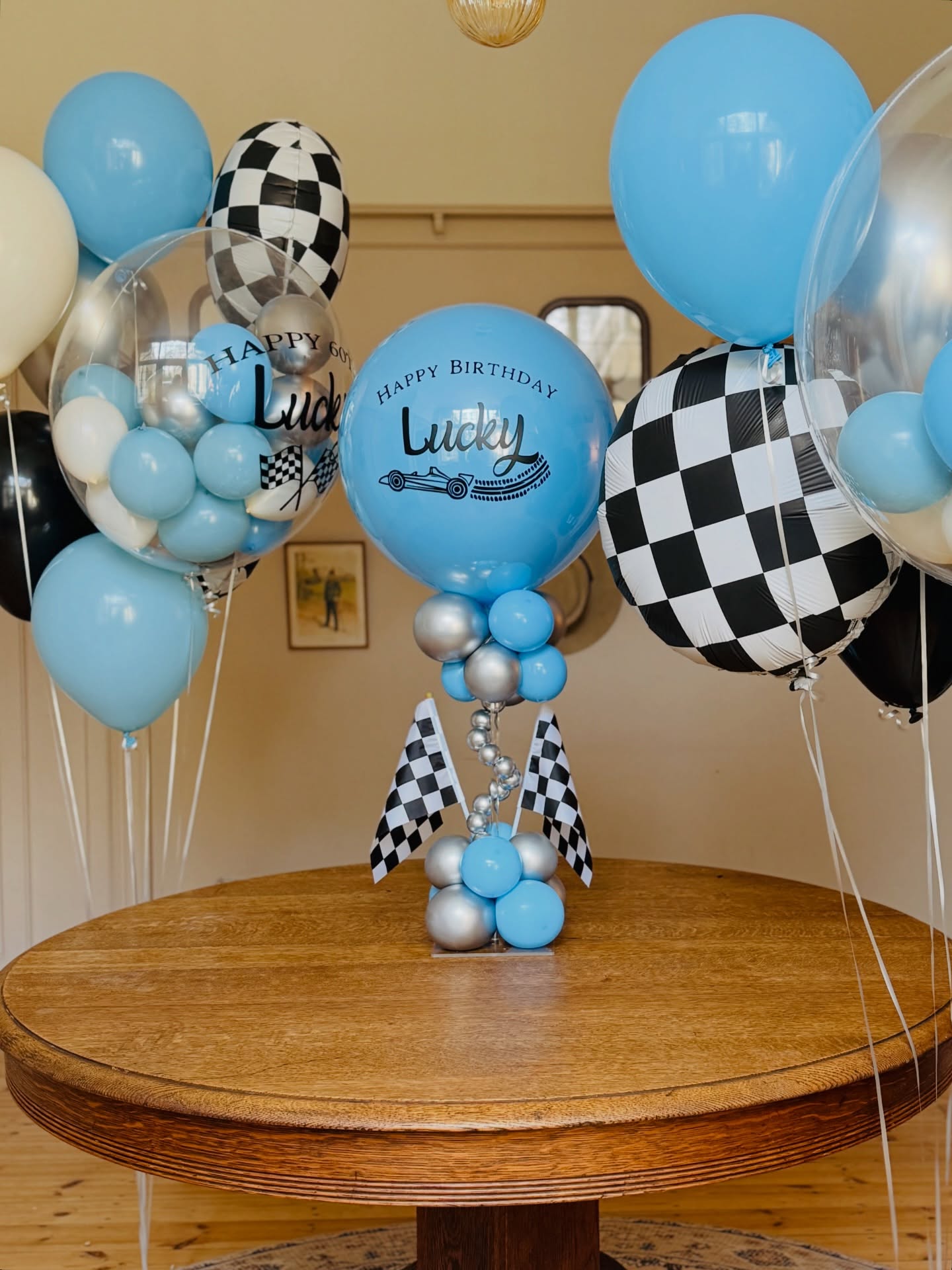 Speed Racer, Go Speed Racer! 🏁
Gumball balloons with custom decal, themed helium bouquet and table centerpiece 💙🏁
This was a fun one to make. Keep it fun, but also mature ✔️
#harrogateballoons #customballoons #birthdayballoons #balloons
@denise_prentice