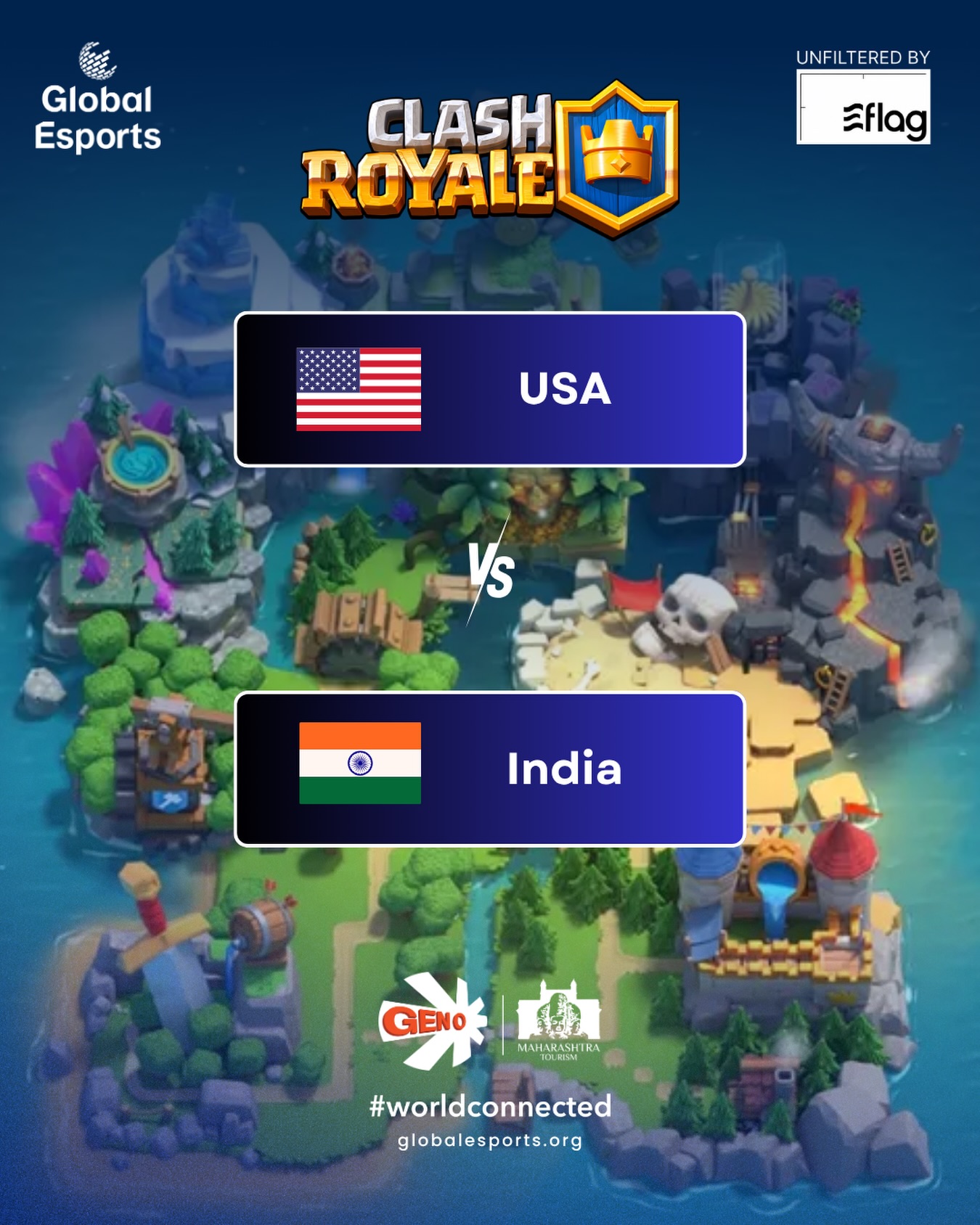 🇺🇸 USA vs 🇮🇳 India — Clash Royale LB Finals is LIVE NOW 🔥
High stakes. No second chances. Winner moves on.
If you’re at GEAM, get in there NOW ⚔️
Watch LIVE 🔴 YouTube/GlobalEsportsFederation
#worldconnected #GEGMumbai