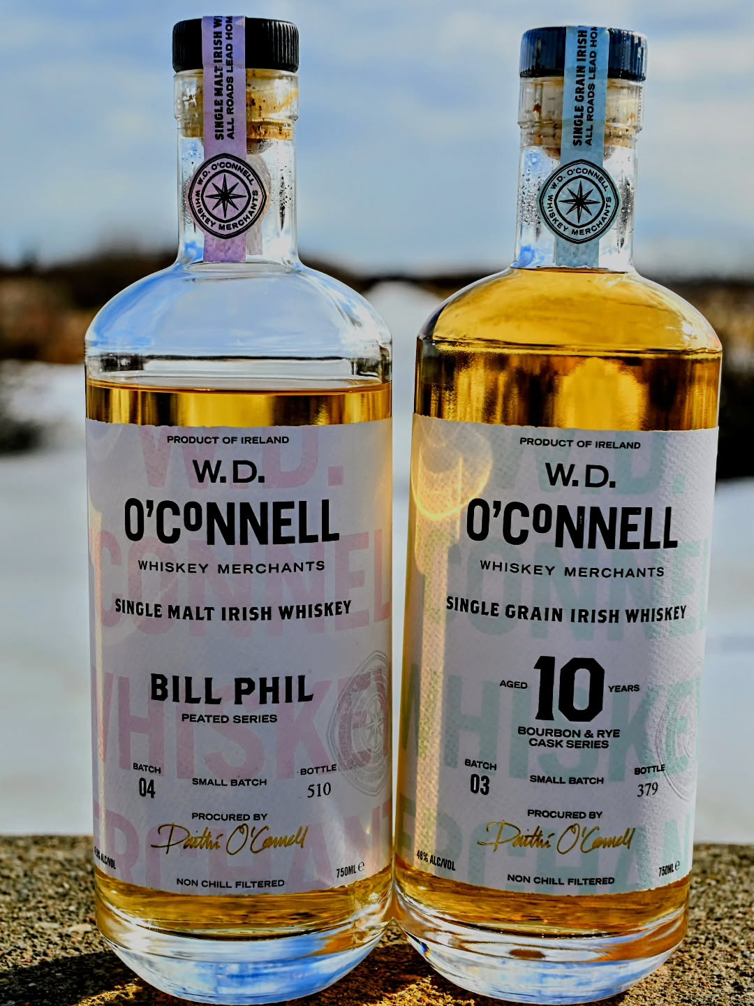 A couple of hard to find beauties lined up for today.
@oconnellwhiskey are whiskey bonders, blenders and bottlers. Sourcing whiskeys from across the Emerald Isle and further maturing, finishing and releasing some of the coolest and most awarded Irish Whiskey.
The two we see here today are complete opposite ends of the flavour spectrum to be sure.
The "Bill Phil" is their signature smokey release line. Released in batches with each one a little (sometimes a lot) different. This one is Batch 4 and was released at 47.5% abv. The malt for this release was peated to 55 ppm and even so, this is a well balanced peated Irish malt.
On the right is a 10 year old Irish single grain made at Cooley Distillery which was then matured in both ex-bourbon and ex-rye casks. Proper cask usage has allowed a 10 year old Irish grain whiskey to have such a depth of flavour. Earthy spice from the rye cask balances the fruit forward grain distillate and its a true winner in my books.
.
.
.
.
.
#whiskey #irishwhiskey #oconnell #singlegrain #peated