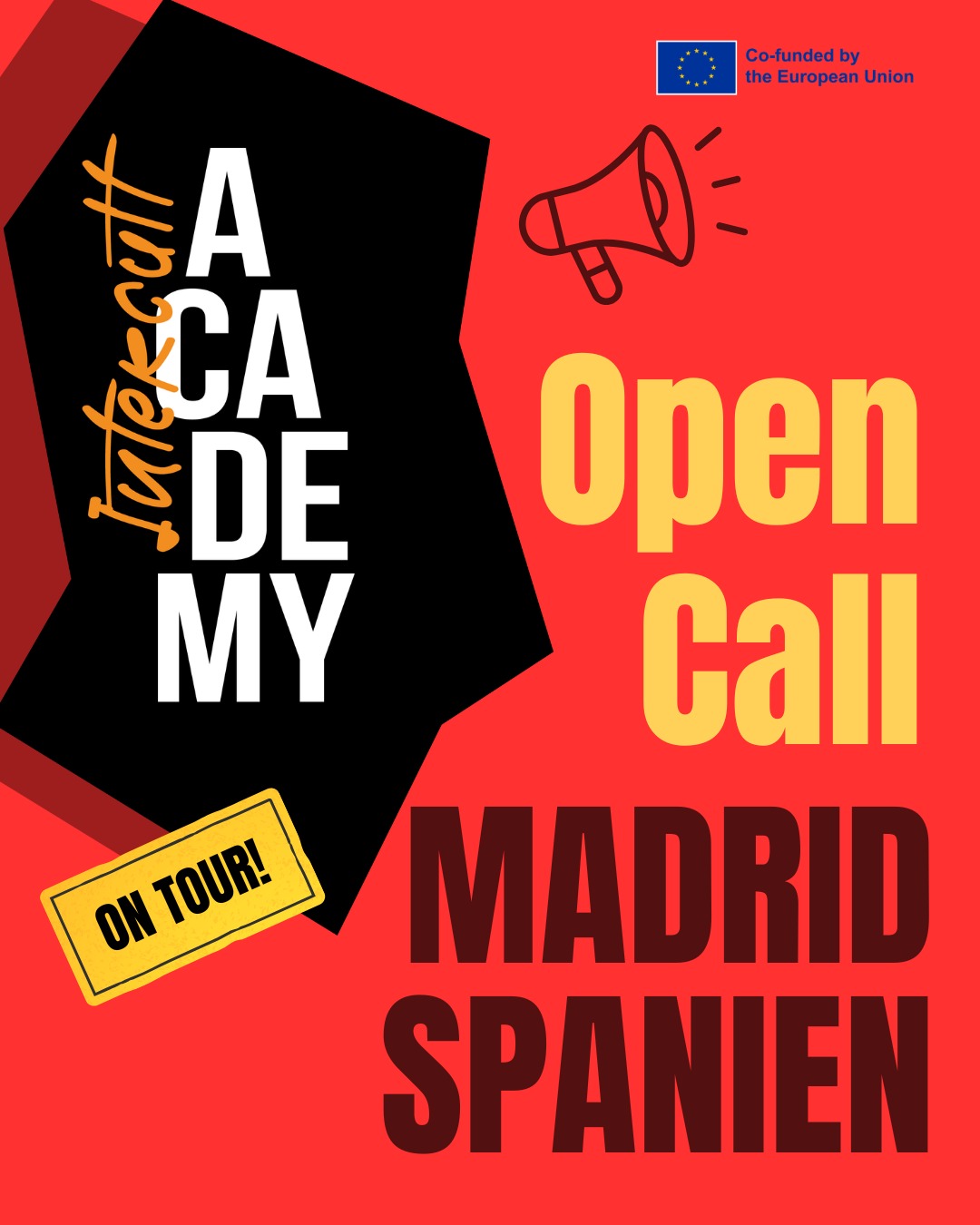 đȘđž NĂ€sta stopp: Kreativt utbyte i Madrid!
Intercult har nu öppnat en utlysning för vuxna deltagare som vill följa med pÄ Intercult Academy on Tour 2026. Ta chansen att spendera 3 dagar i Madrid för att utveckla dina digitala fÀrdigheter och utforska samtida kultur.
Ăr du nyfiken pĂ„ mötet mellan digitala verktyg och kreativa uttryck? DĂ„ vill vi höra frĂ„n dig!
đ
Datum: 22â24 april 2026 (+ resdagar)
đ°Bidrag för resa och boende betalas ut till deltagare
ⰠSista ansökningsdag: 19 mars
Utlysningen Àr öppen för alla oavsett tidigare erfarenhet och bakgrund.
Mer information och lÀnk till ansökan via lÀnken i @intercult s bio
Co-funded by the European Union