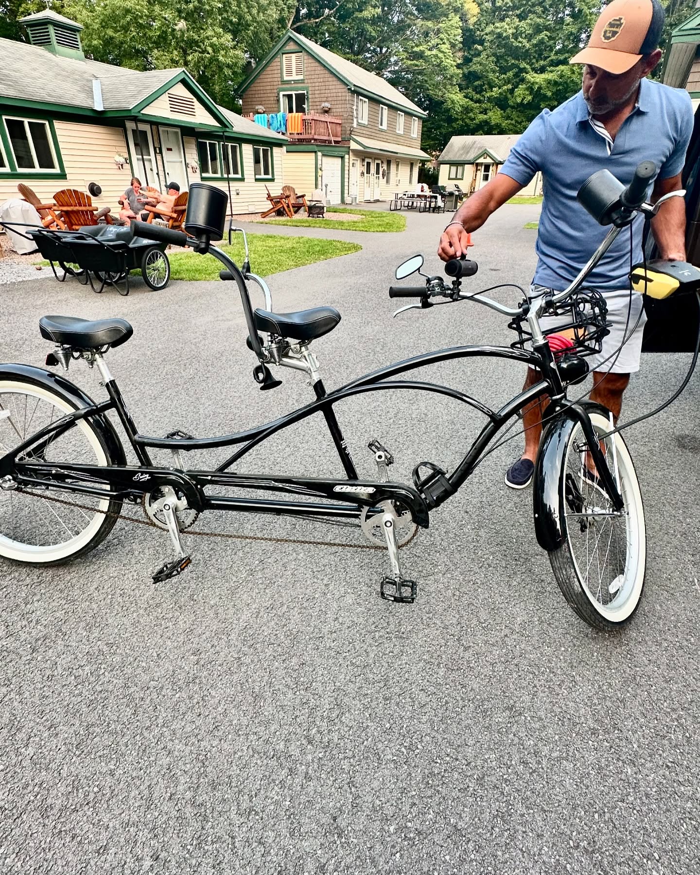 Stay at @villagecottages and walk or bike to town! We are just a skip and a hop to everything that Old Forge has to offer! Enjoy our pristine pool, individual fire pits, grills and comforts of a home in every cabin! Book now. Link in bio or email info@villagecottages.com. #villagecottages #oldforge #adirondacks #cottage #summer #upstateny #adirondackmoments