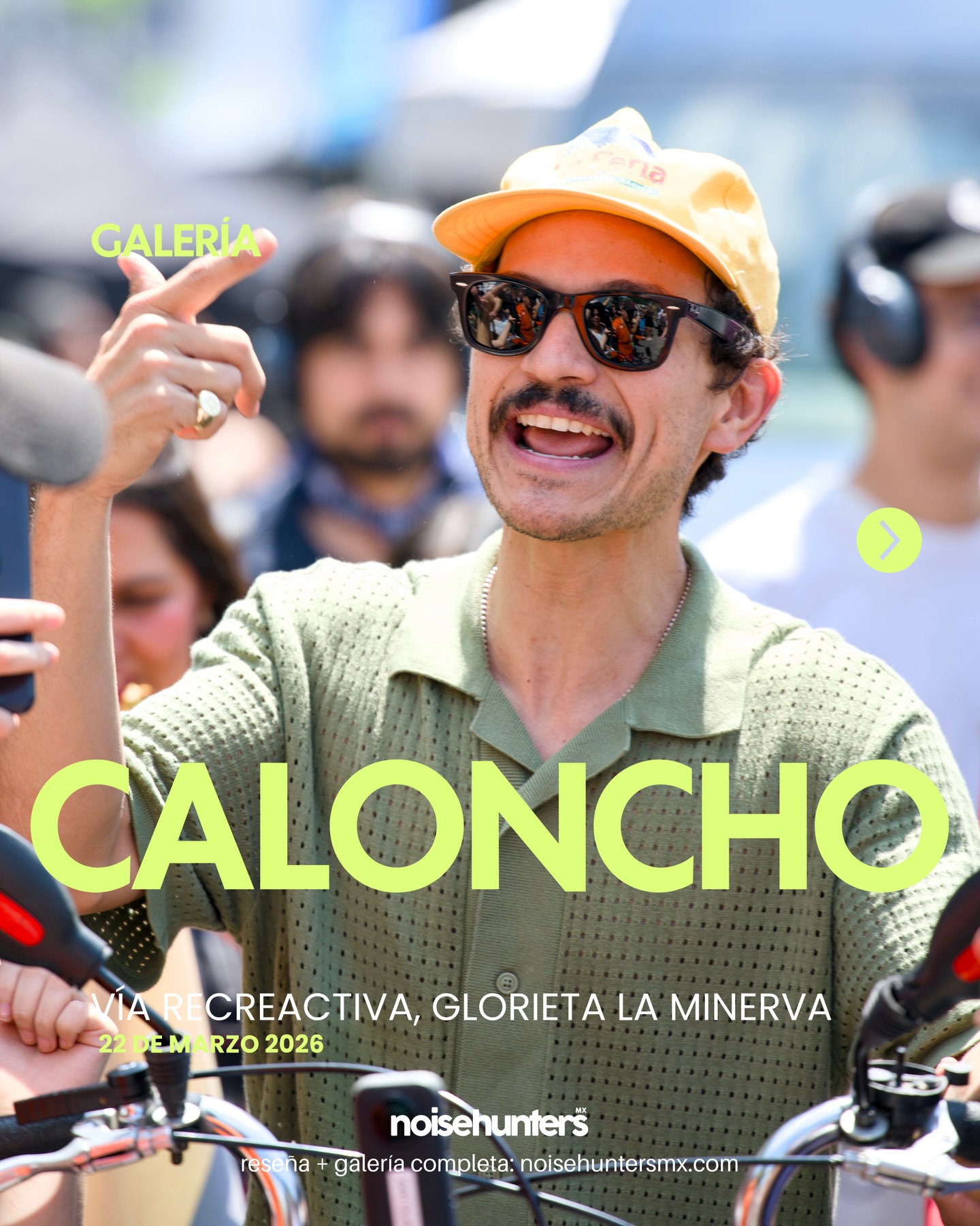 22 de Marzo 2026 🥭🥭🥭
Caloncho ( @elcaloncho ) ofreció un mini concierto en la Vía RecreActiva frente a la Glorieta Minerva en Guadalajara. La voz de Caloncho nos sumergió una vibra súper Chill que se disfrutó bajo los rayos del sol; Hubo rolas que ya amábamos y otras que pertenecen a su más reciente álbum: “Vivo en el tiempo”.
Posterior a su mini concierto, en caravana nos lanzamos al C3 Stage (@c3stage ) en donde nos habló de “Vivo en el tiempo” mientras nos refrescábamos con un tejuino.
Echale un ojo a nuestra reseña y a nuestra galería completa en: www.noisehuntersmx.com
📸 x @charlypoison
@acto.live
@backstage.press
#caloncho #musica #viarecreactiva #guadalajara #conciertos
