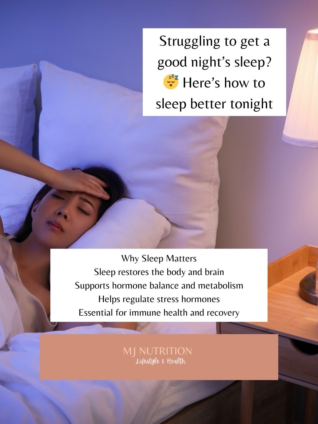Struggling to sleep well? 😴 You’re not alone.
Sleep affects everything, your energy, mood, hormones, digestion, and overall wellbeing. Yet so many of us overlook the simple daily habits that can make the biggest difference.
In this session, we explored how small, realistic changes can support better sleep:
✨ Keeping a consistent sleep routine
✨ Creating a calm sleep environment
✨ Managing stress before bed
✨ Supporting your body with daily habits
✨ Being mindful of evening meals and digestion
It’s not about being perfect, it’s about being consistent.
💜 Start small:
Try finishing your dinner a little earlier, going for a short walk, or creating a simple wind-down routine tonight.
Your body will thank you.
👉 Which habit will you start with?
If you’d like personalised support with sleep, nutrition, or lifestyle, feel free to reach out- I’d love to work with you!
#BetterSleep #SleepTips #Wellbeing #HealthyHabits #NutritionMatters GutHealth HormoneHealth