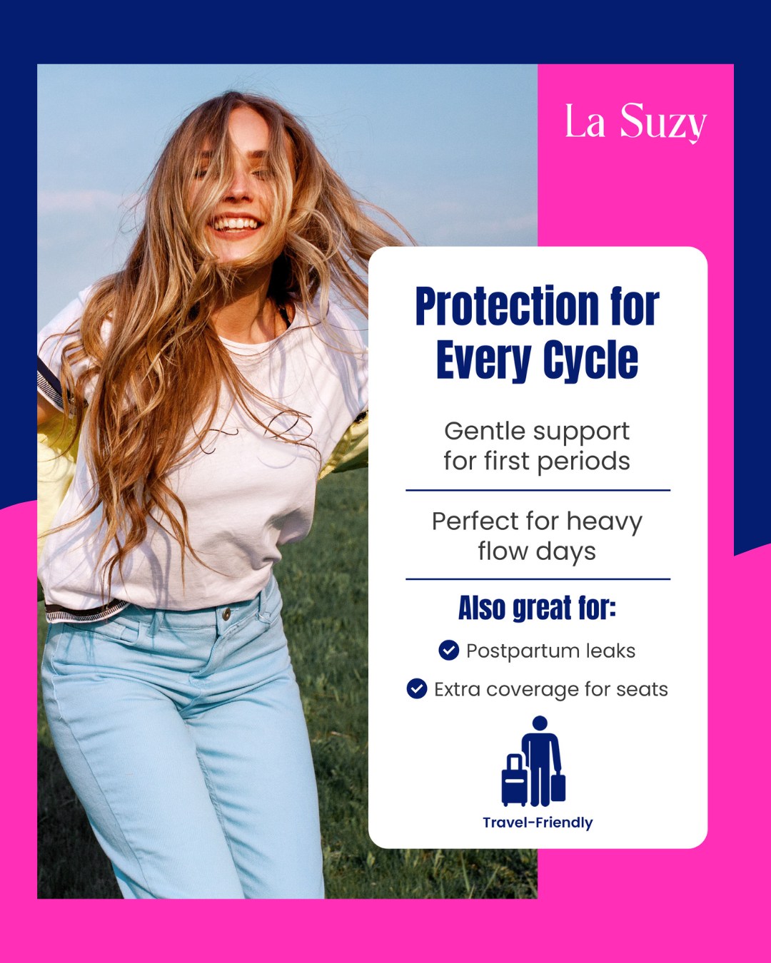 Protection for Every Cycle. 💜
#LaSuzy #PeriodProud #SustainablePeriods #BetterPeriods #MenstrualHealth #PeriodTalk #SustainablePeriods #PeriodCare #ReusablePeriodMat #EcoFriendlyLiving #PeriodRevolution #PeriodPositivity #SelfCare #WomenEmpowerment #HealthAndWellness #FeminineCare #MenstrualHealth #PeriodTalk #EndPeriodPoverty #PeriodProblems #PeriodSupport #ThatTimeOfTheMonth #CycleSyncing #PeriodStruggles #PMSRelief #FlowWithConfidence