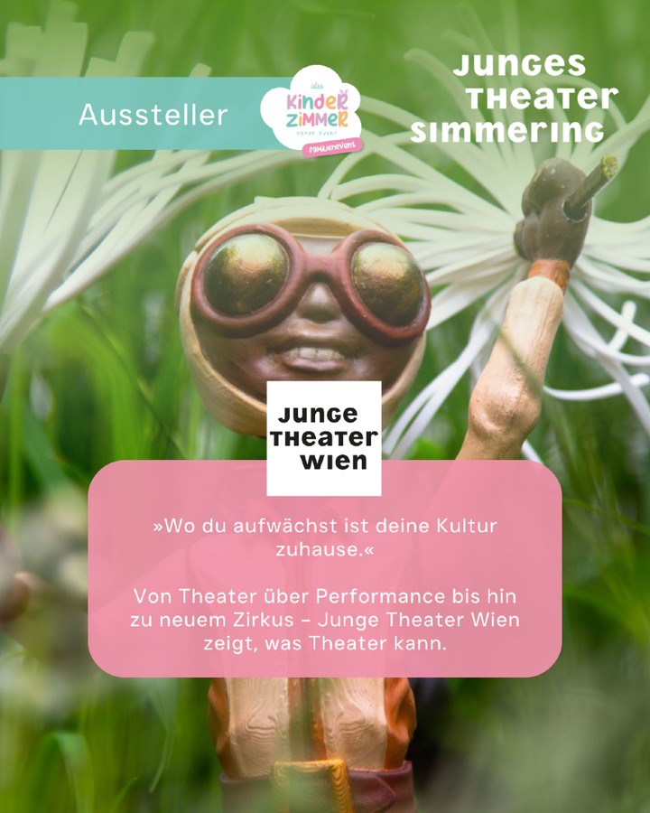 Dein Kind hat mehr Kulturhunger als du denkst.
Von Theater über Performance, Musiktheater, Figuren- und Objekttheater bis hin zu neuem Zirkus – Junge Theater Wien zeigt, was Theater wirklich kann.
»Wo du aufwächst ist deine Kultur zuhause.«
Diesen Sonntag sind sie beim Frühlingsfest dabei – schaut vorbei, stellt Fragen, holt euch alle Infos direkt vor Ort.
22. März ab 10 Uhr · Gasometer Wien, Turm B, 2. OG · Kinder gratis 💚
Tickets: www.daskinderzimmer.at
#kinderzimmerpopup #jungetheaterwien #wienmitkind #familienevent