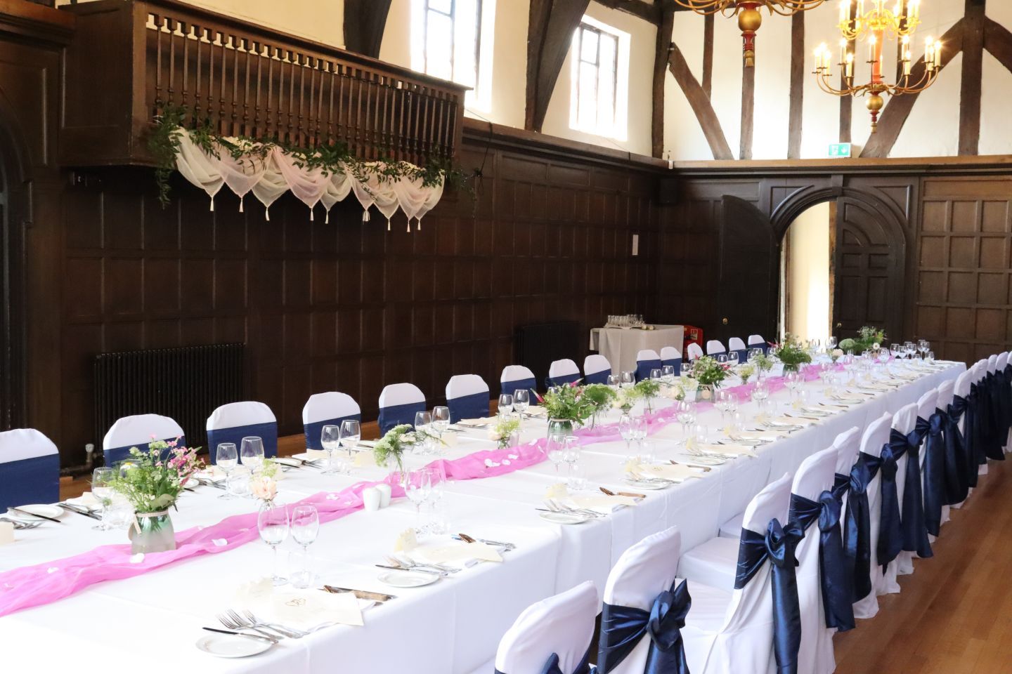 Back to Merchant Taylors' Hall, York for Aya and Paul, who renewed their wedding vows on Friday. Beautiful, long, double span table with flowers by Mandy @weddingblossomsyork. The Blue hall looked particularly fantastic. We had a great time looking after you and your wonderful families. #yorkcaterer #vowrenewal #yorkvenue