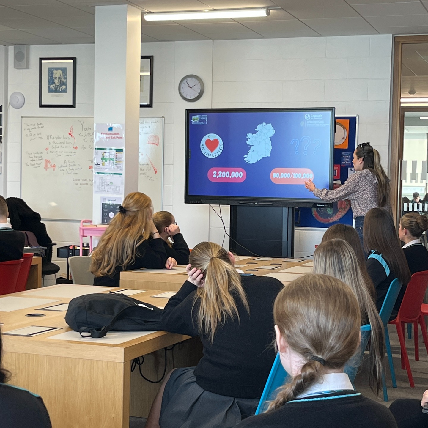 Our TYs were treated to a Conradh na Gaeilge workshop in the library today, learning about the importance of keeping our national language alive as part of our cultural heritage 🇮🇪