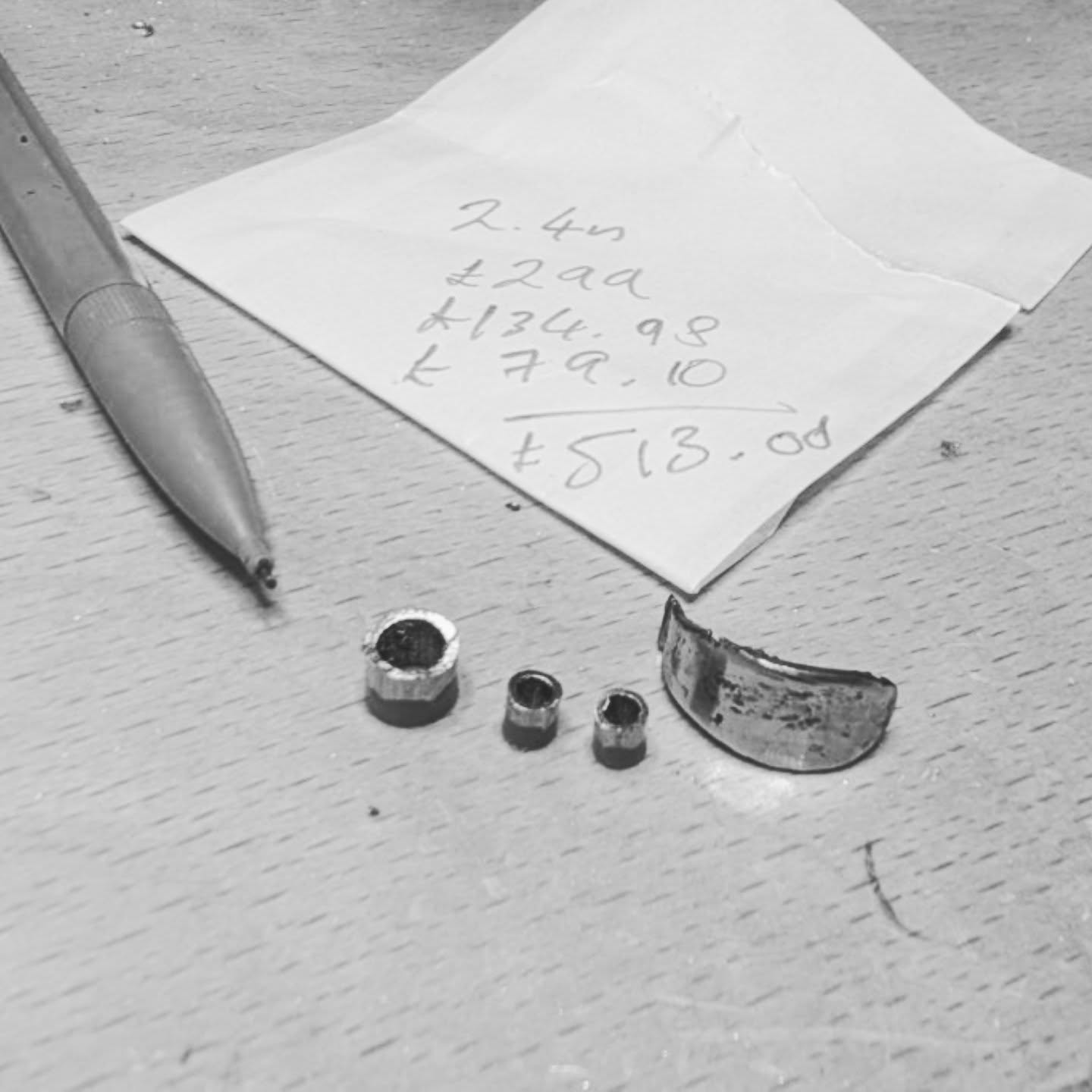 The price of 18 Caret Gold in 2026 😨.
This little collection here has cost me (as a trader) a whopping £513!!! And that's a long way off being a full ring!
My advice to customers still wanting gold for special jewellery, wedding bands and engagement rings, that don't have the funds.... use any inherited jewellery you have and go and talk to your local goldsmith about working it into something else.
Or consider other metals. I am still a huge believer in higher carat gold for those once in a lifetime pieces, as they not only hold value but they are technically better at holding precious stones, especially in claw settings but a good metalsmith will always advise on the best way to set a stone and the metals to use.
#gold #reimaginedjewellery #goldsmith #engagementringideas