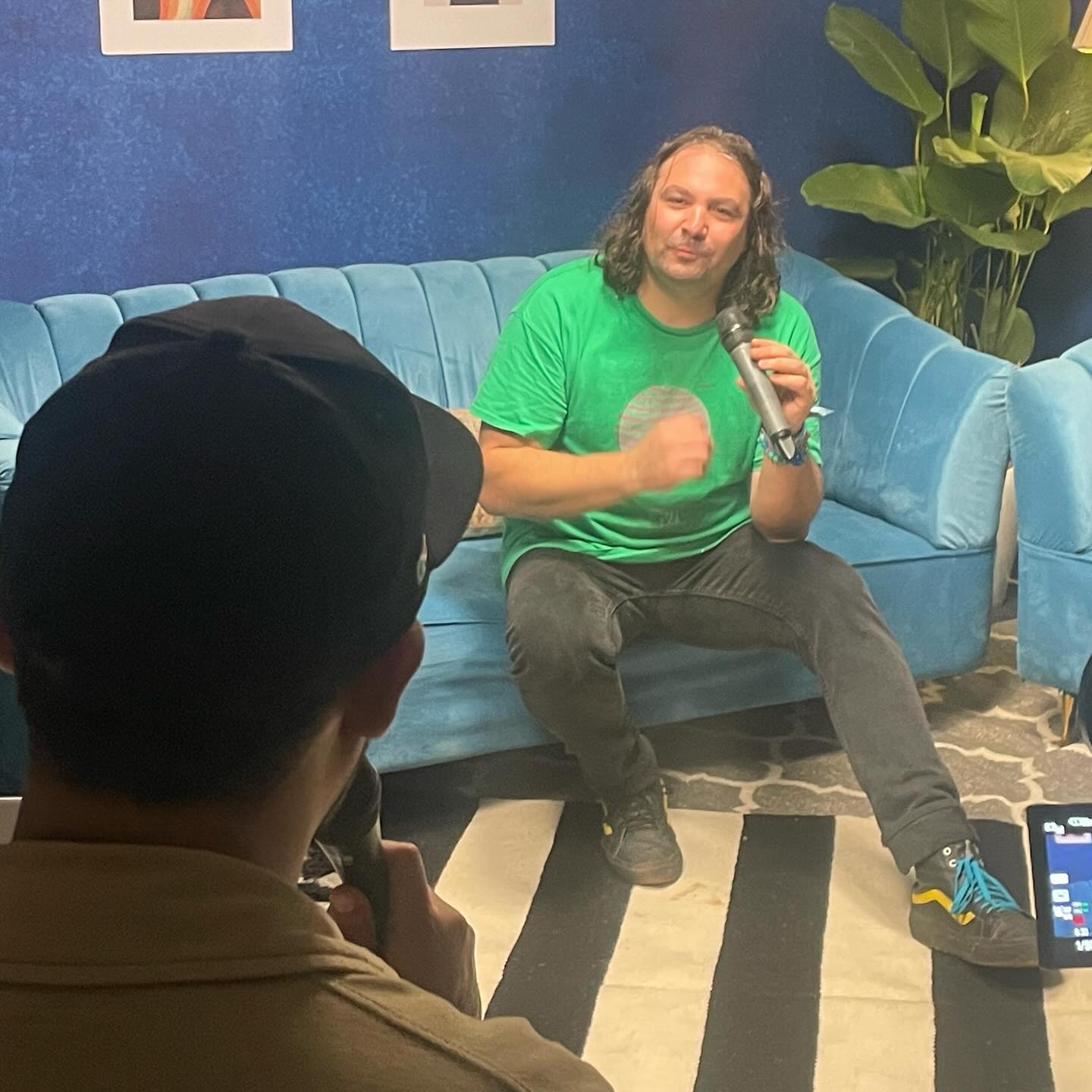 1 & 2. In conversation w/ Adam Graduciel and @amylandthesniffers as part of a commissioned documentary
3. An absolute spiritual set by @thewarondrugs there
4. @nwaz_khalid researching for the documentary on-the-go
5. Made the most of my allotted time with Adam Graduciel and got @kaushikshekar ‘s vinyl signed too
6. @bushrashariff @vishnutenkayala and @robin.george.thomas in between the interviews
7. Being a fan w/ @f16s @joshurbanned
8. @nwaz_khalid @bushrashariff keeping it cool as Deep Purple jams in the background
9. Being a fan w/ @amylandthesniffers