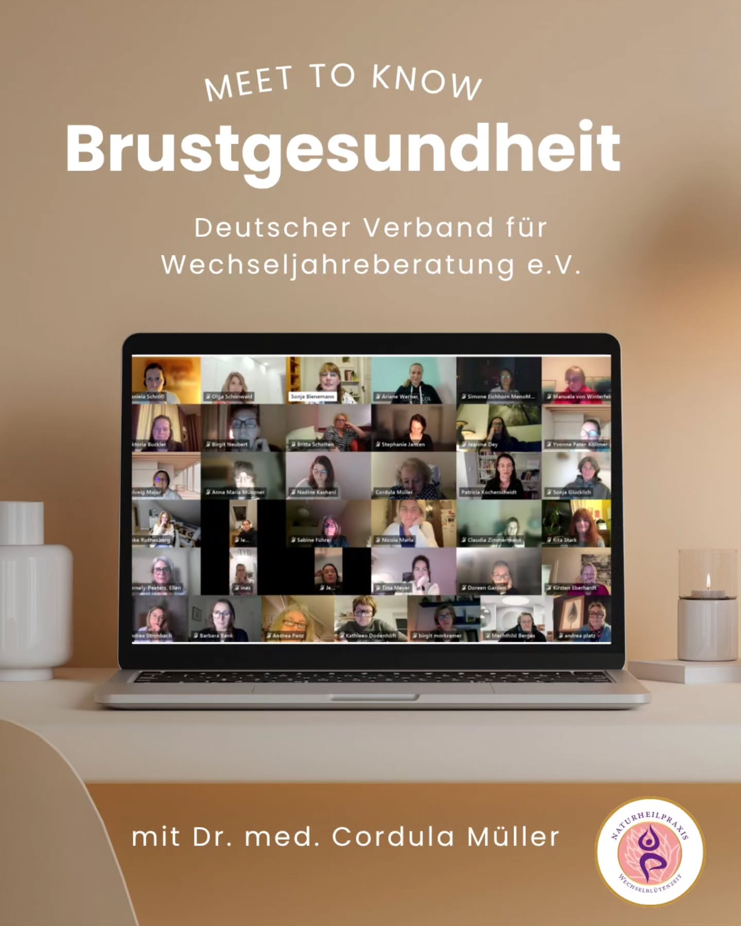 Frauenpower am Abend 💻
Regelmäßig lädt der Deutsche Verband für Wechseljahreberatung e.V.
@dvwechseljahreberatung zu den inspirierenden „Meet to Know“-Abenden ein.
👉 Online-Formate mit medizinischen Expertinnen und Experten, die uns fundiert
und verständlich über wichtige Themen informieren.
Dem Verband liegt es besonders am Herzen, dass wir Beraterinnen unser Wissen stetig vertiefen und erweitern als Grundlage für eine hochwertige und verantwortungsvolle Begleitung.
Gestern Abend durfte ich einen besonders spannenden Vortrag von Frau Dr. med. Cordula Müller, Chefärztin für Gynäkologie und Geburtshilfe am Kreiskrankenhaus Bergstraße, erleben. Thema: Brustgesundheit. Ein so wichtiges Anliegen, das jede Frau betrifft.
Ich schätze diese Abende sehr. Sie geben mir die Möglichkeit, immer auf dem neuesten Stand zu bleiben und mein Wissen auf fundierter Basis an meine Kundinnen weiterzugeben.
#wechseljahre #frauenwissen #fortbildung #brustgesundheit #neckargemünd