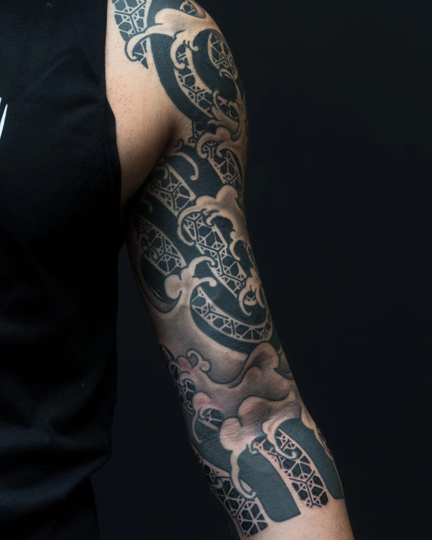 3/4 japanese patterns tattoo sleeve by resident artist @kevinligabue
Oakland California bay area