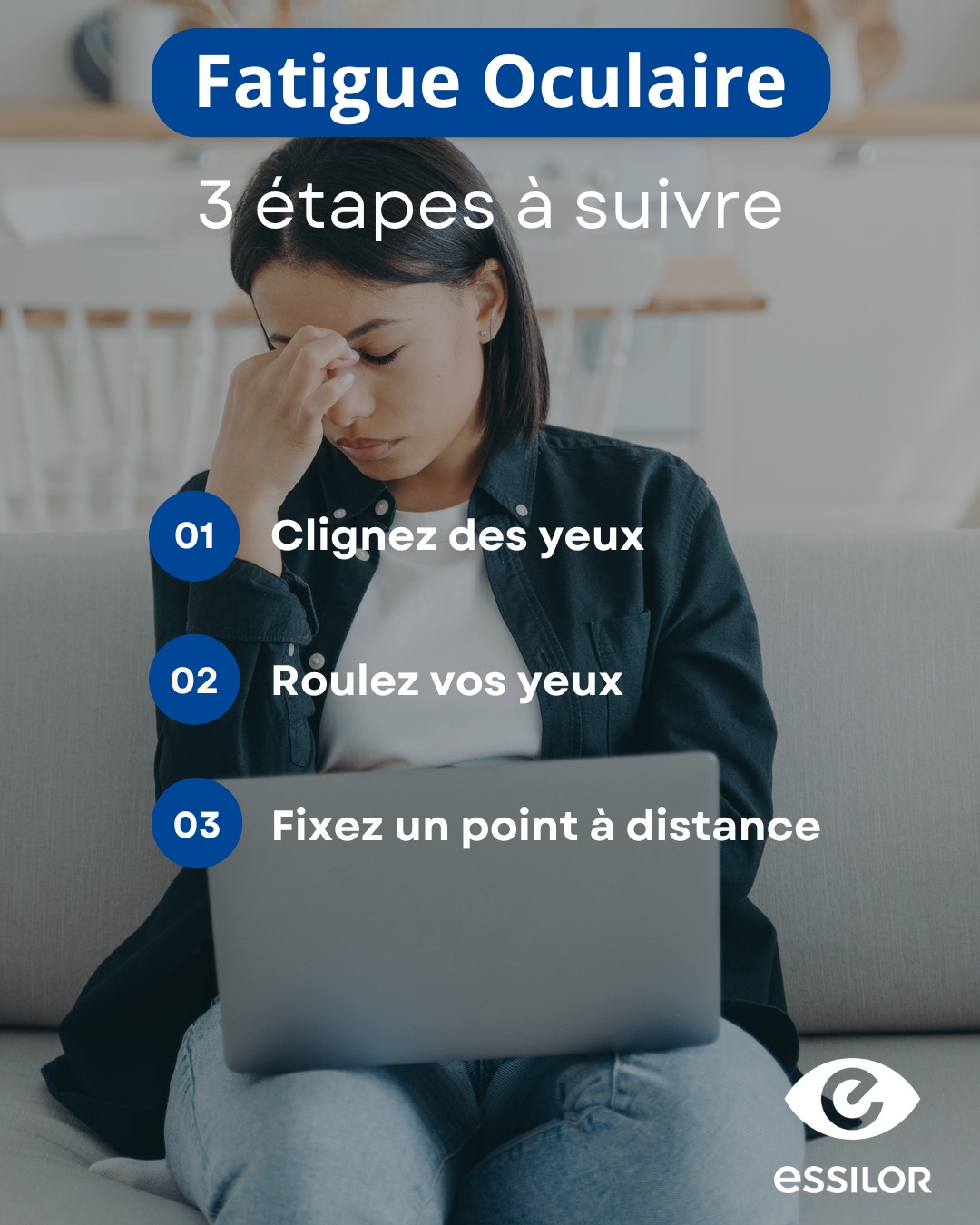 😌 3 gestes simples pour apaiser vos yeux :
1️⃣ Clignez souvent pour les réhydrater
2️⃣ Faites rouler vos yeux dans toutes les directions
3️⃣ Regardez au loin pour détendre l’accommodation
Une vraie pause bien-être à faire même au bureau !
#SantéVisuelle #PauseEcran #BienÊtre #Essilor