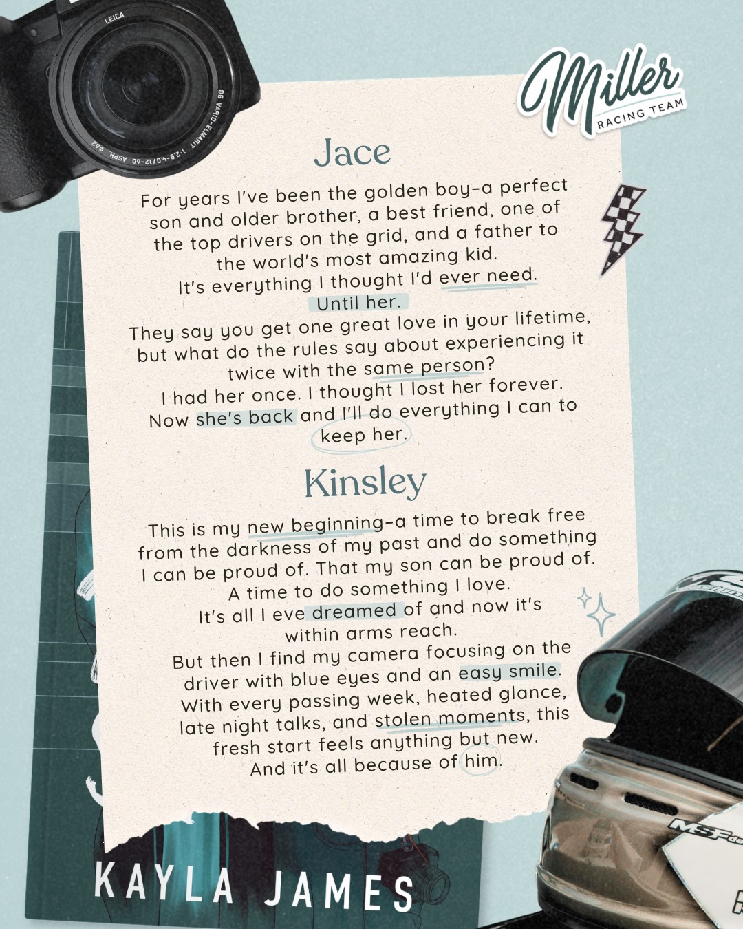 Itโs a new beginning for BOTH of them. One she desperately deserves and heโs been dreaming of since the day he lost her. But will the past come back to haunt them and the family theyโre starting to bring up together?
Read Jump Start, a second chance sports romance, ๐ง๐ข๐๐๐ฌ on KU, paperback, and audio.
๐ฉต formula 1
๐ golden retriever mmc
๐ฉต found family vibes
๐ single parents
๐ฉต swoony and spicy
#sportsromance #kindleunlimitedromance #secondchanceromance #bookrecommendations #spicyromancebooks
โ
author kayla james, jump start kayla james, sports romance books, book aesthetic, formula 1, steamy romance, romance reader, book recs, book boyfriends, single dad romance, the grid series