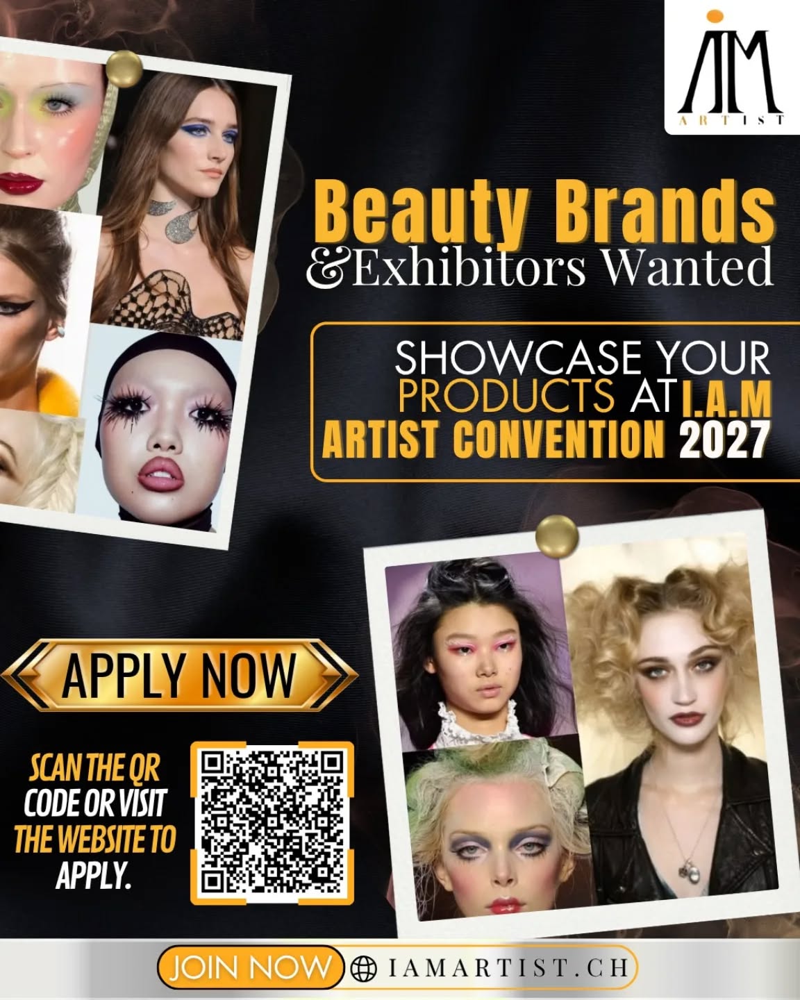 Calling all beauty brands & exhibitors! 💄✨
Showcase your products at the I.A.M Artist Convention 2027 and connect with top artists & industry professionals.
Don’t miss your chance to shine—apply now!
Scan the QR code or visit our website to secure your spot.
#IAMArtist #BeautyExhibitors #BeautyBrands #MakeupIndustry #fypシ゚シ゚