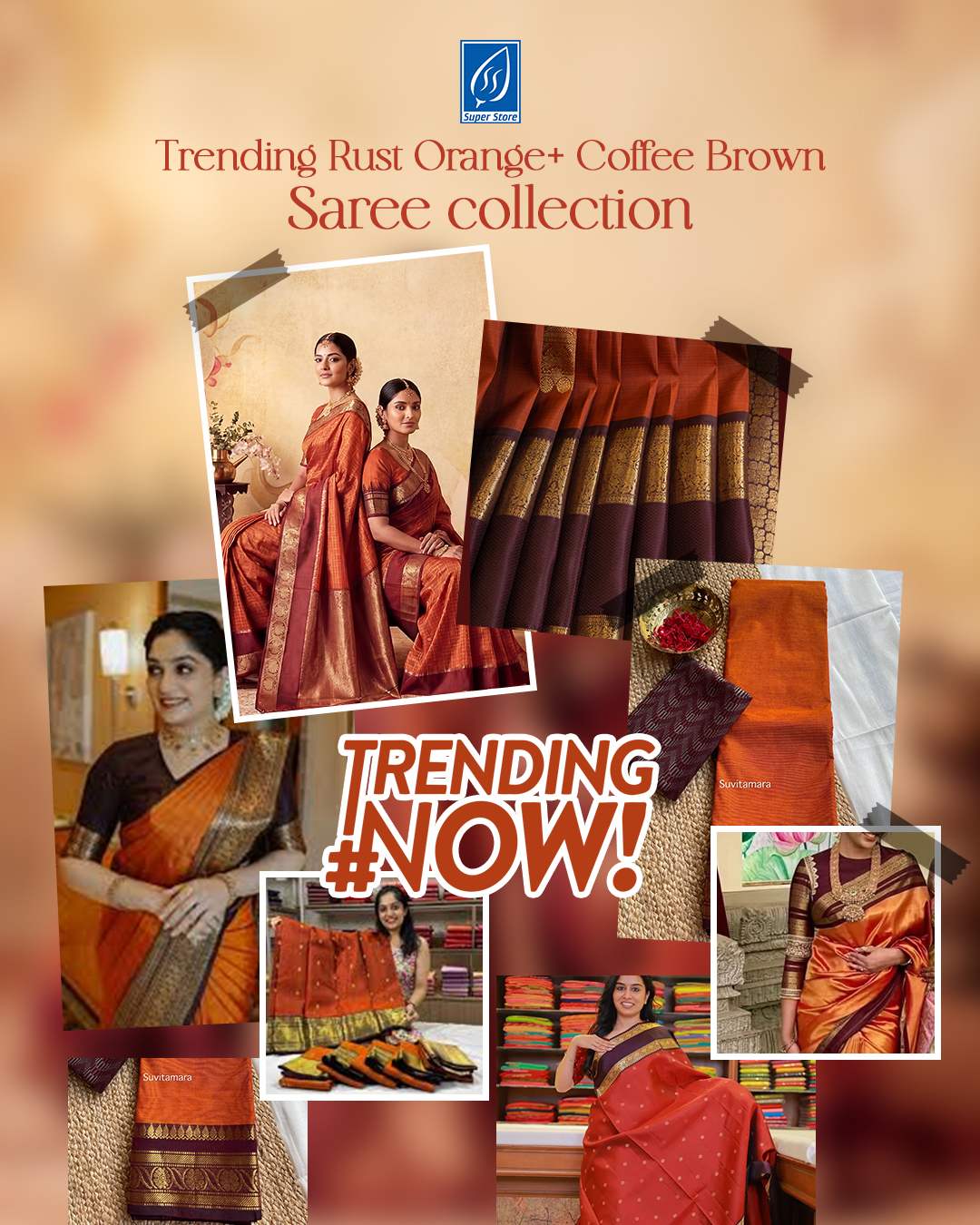 Trending now, timeless forever
Step into elegance with our Rust Orange + Coffee Brown saree collection – where tradition meets rich, earthy tones
Perfect for every celebration, every moment, every you
Visit Super Saravana Stores and drape yourself in grace
#SuperSaravanaStores #SareeCollection #TrendingNow #SilkSarees #TraditionalElegance #EthnicWear