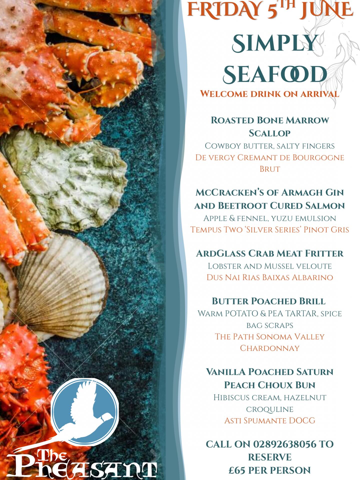 🗓️✨ SAVE THE DATE!
Join us on Friday 5th June for our latest gourmet event, Simply Seafood! 🌊🦀
We guarantee a fantastic evening of beautifully curated seafood tasting dishes, with fresh and perfectly paired wines, with a palate cleansing welcome drink on arrival. 🍹
As always, book early to avoid disappointment, space is limited. Call on 02892638056 to secure your table today, with a £10 per head deposit.
#gourmetevening #tastingmenu #seafood @food_ni
